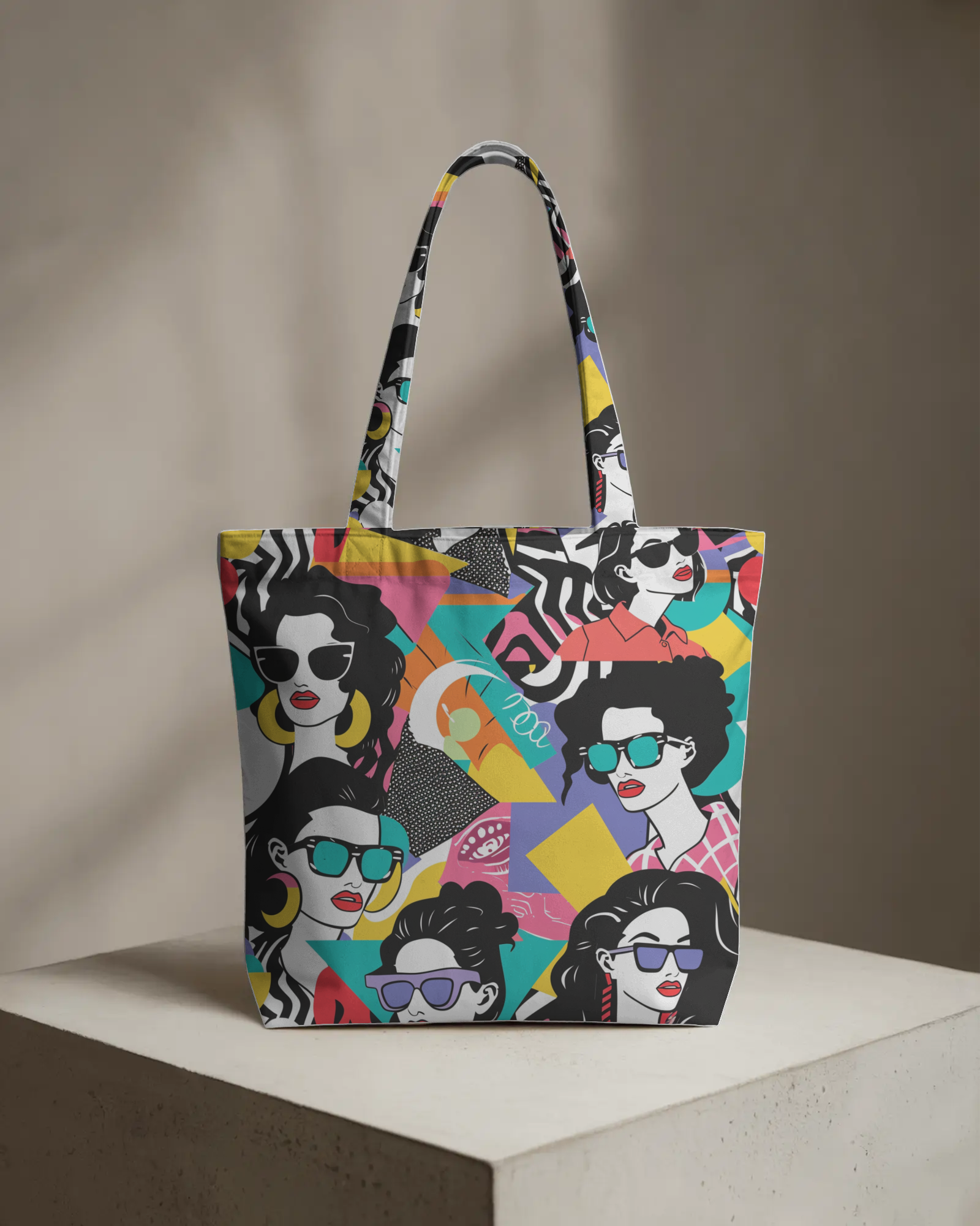 Retro Diva Pop Art Tote Bag - AOP Zipper Totebag - Dorcus Wear