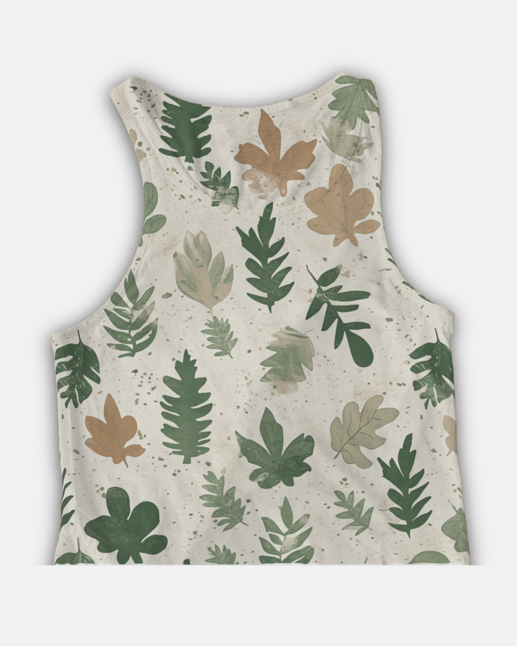 Leafy Whispers Ribbed Crop Tank Top