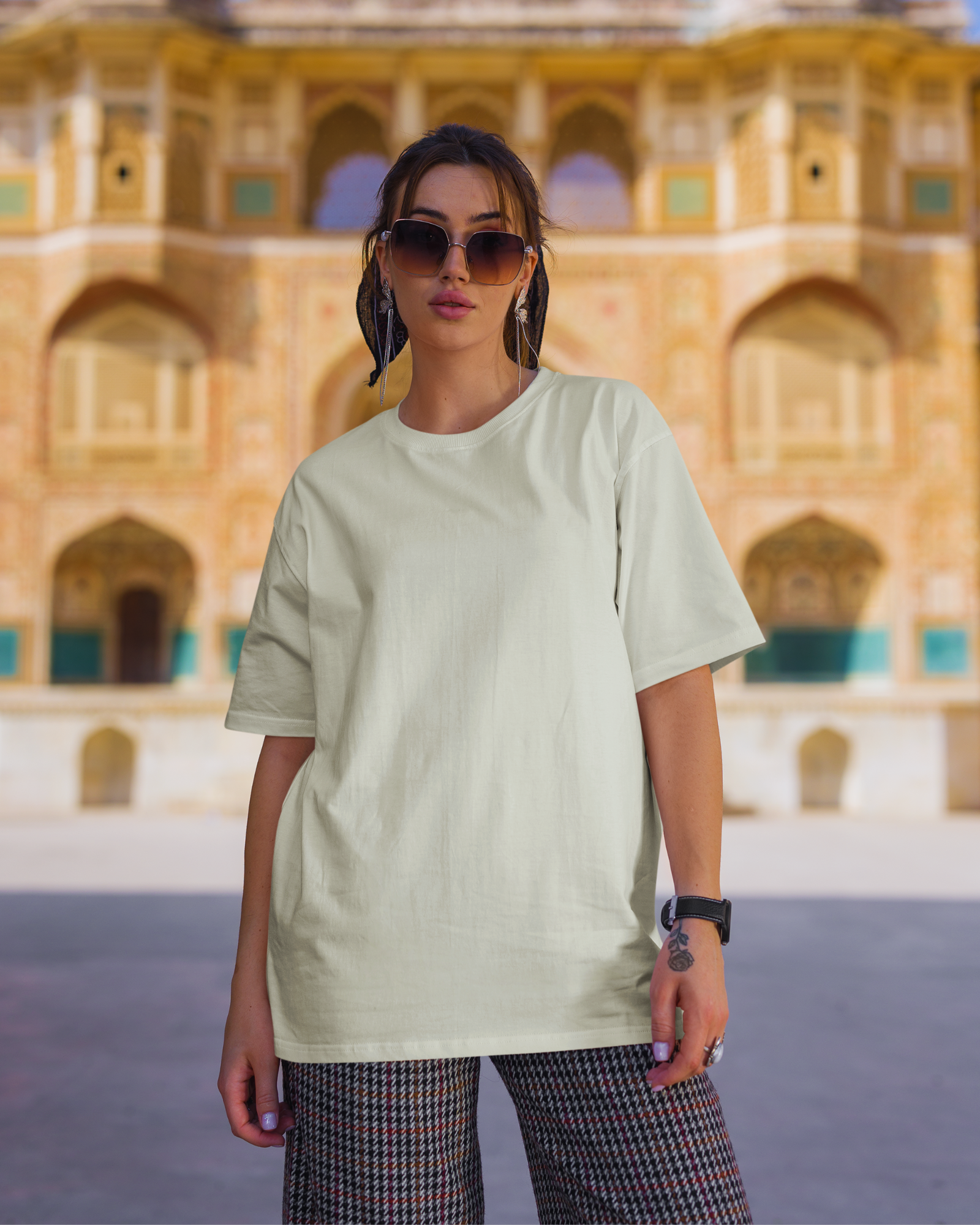 Off White Basic Oversized T-Shirt