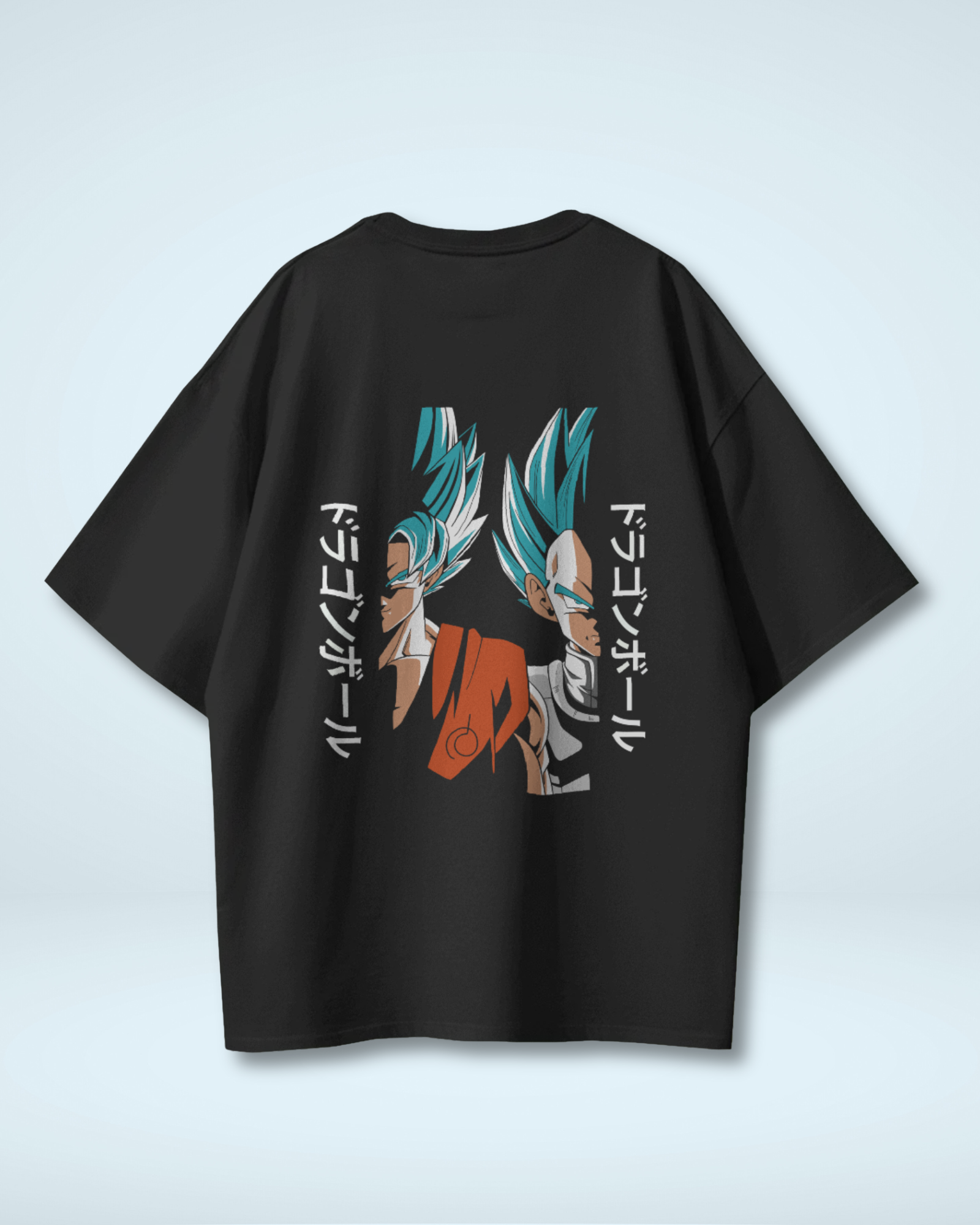 Super Saiyan Premium Oversized T-shirt: Goku and Vegeta Duo Design