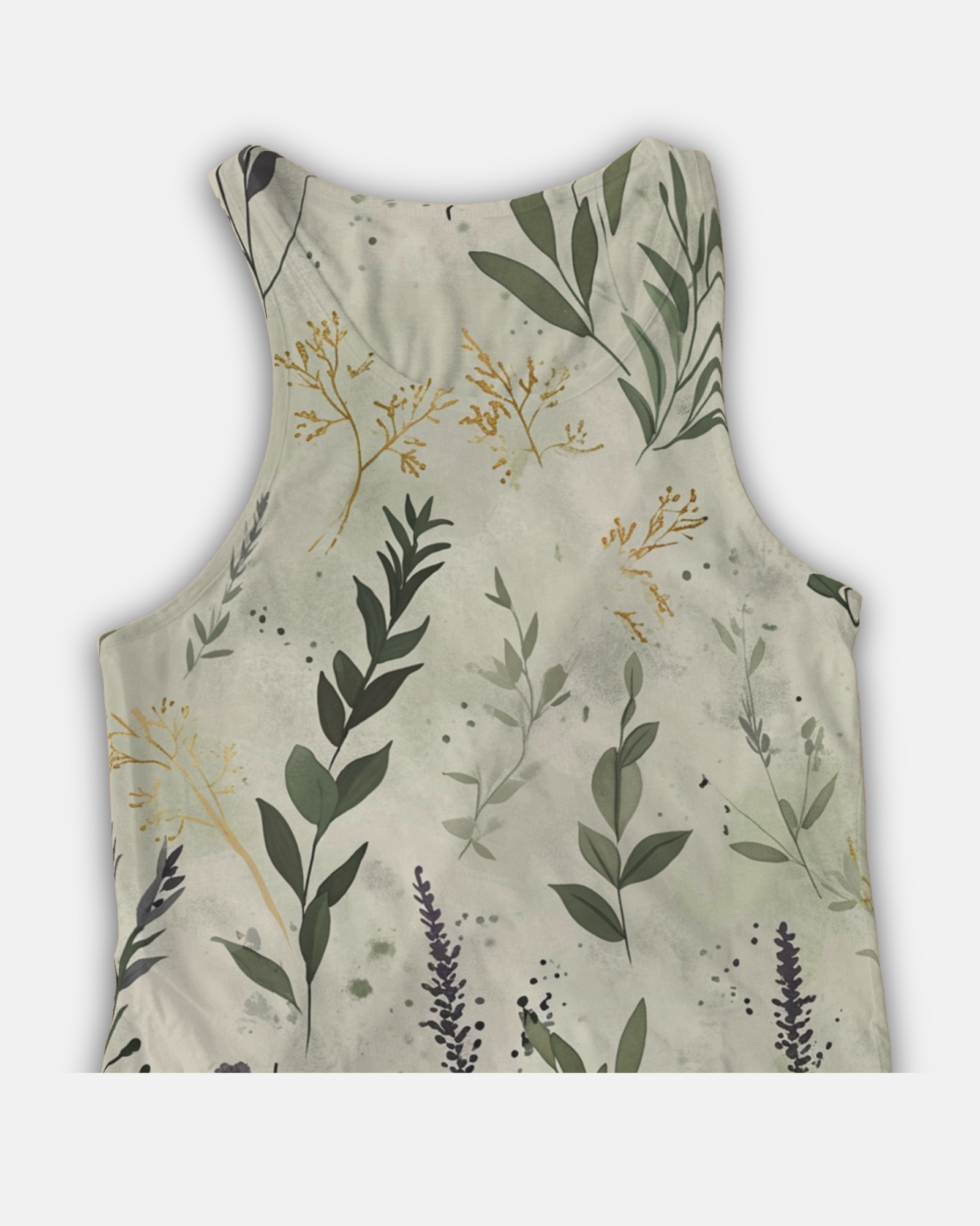 Botanic Bliss Soft Sage Floral Crop Tank Top