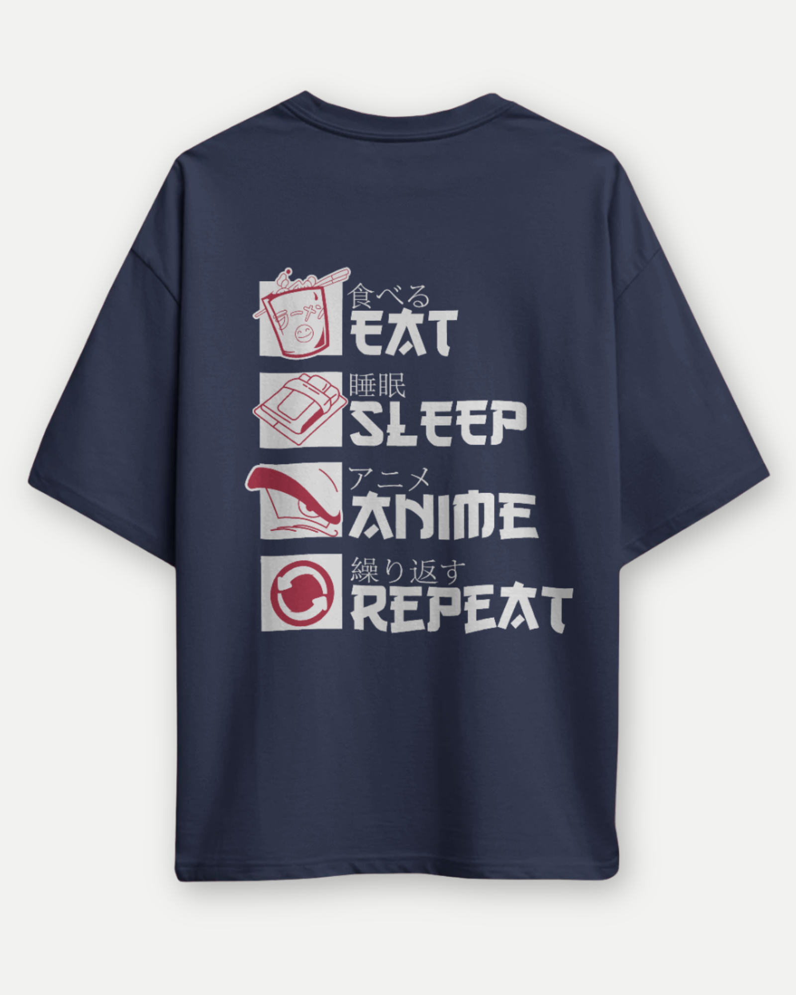 Anime Life Premium Oversized T-Shirt - Eat Sleep Watch Repeat Design
