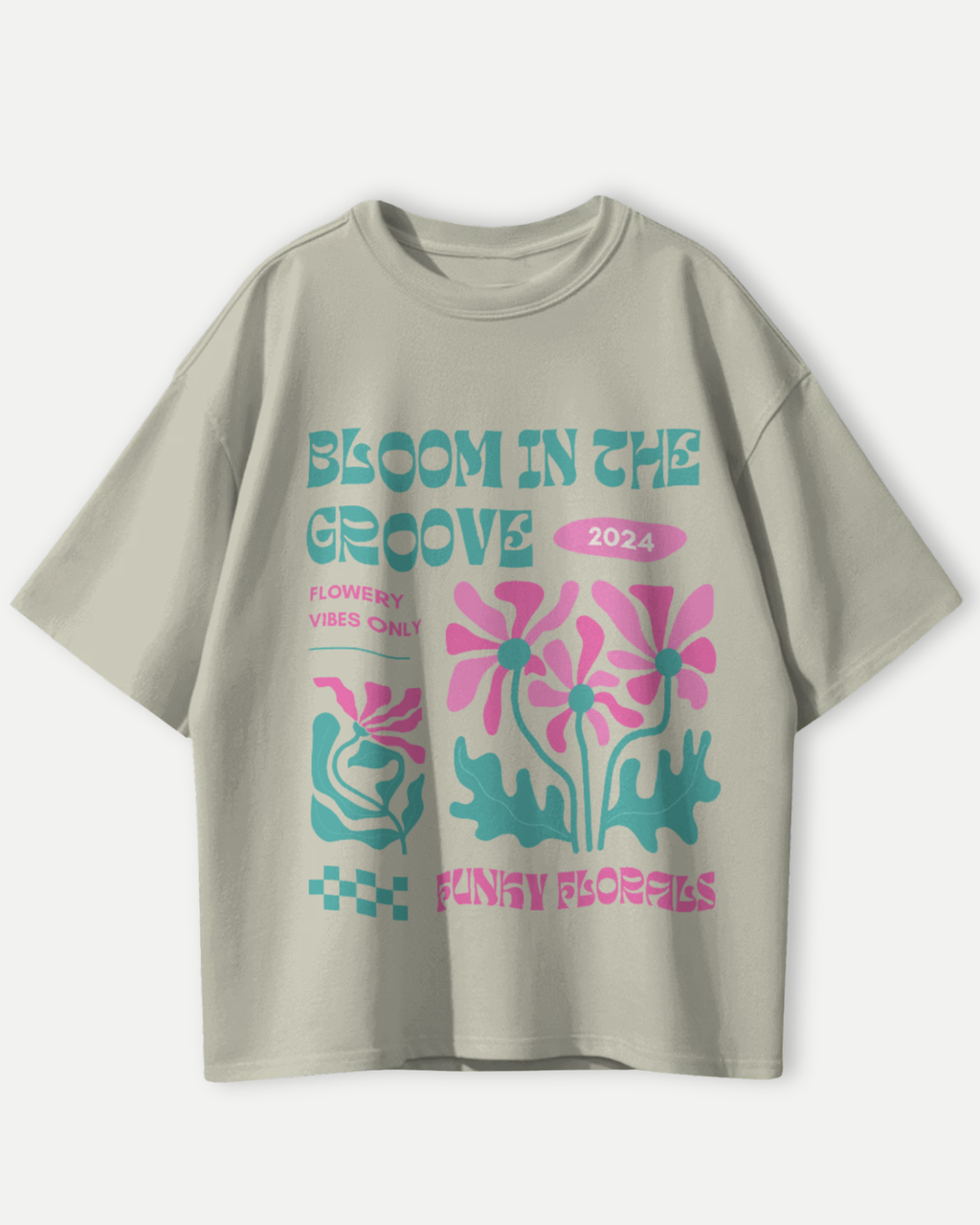 Groovy Bloom Funky Florals 2024 T-shirt for Trendy Comfort – Premium Oversized Style