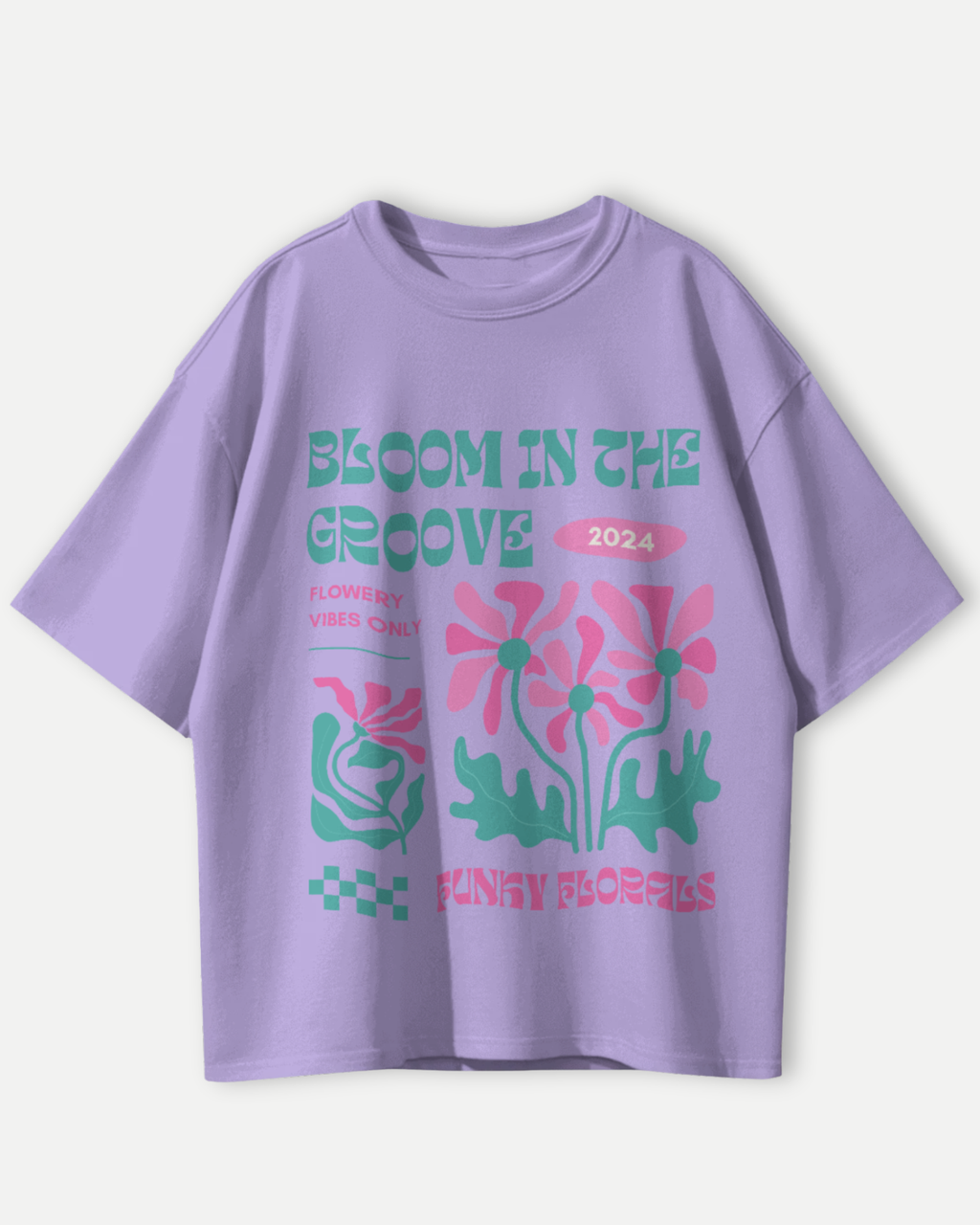 Groovy Bloom Funky Florals 2024 T-shirt for Trendy Comfort – Premium Oversized Style