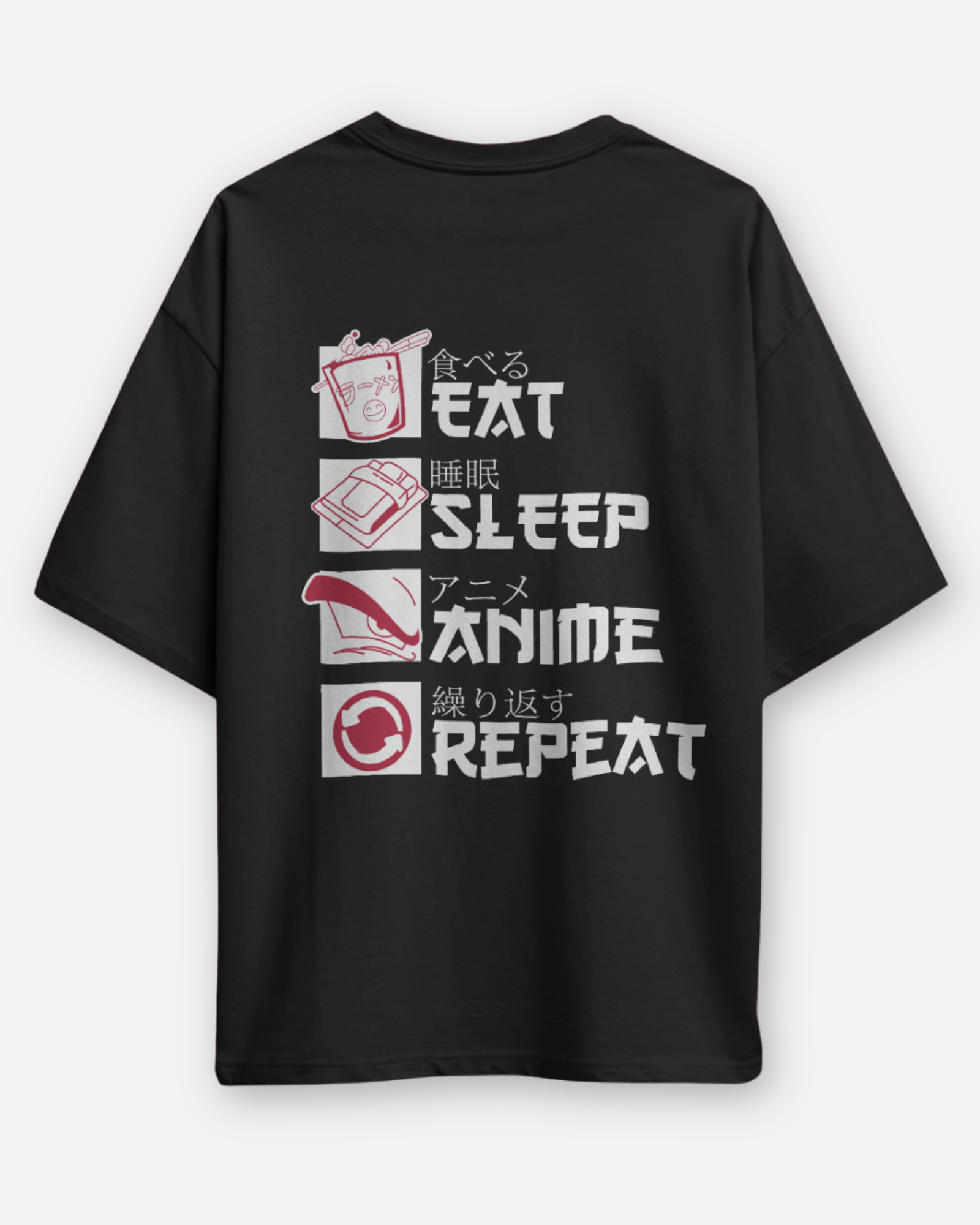 Anime Life Premium Oversized T-Shirt - Eat Sleep Watch Repeat Design