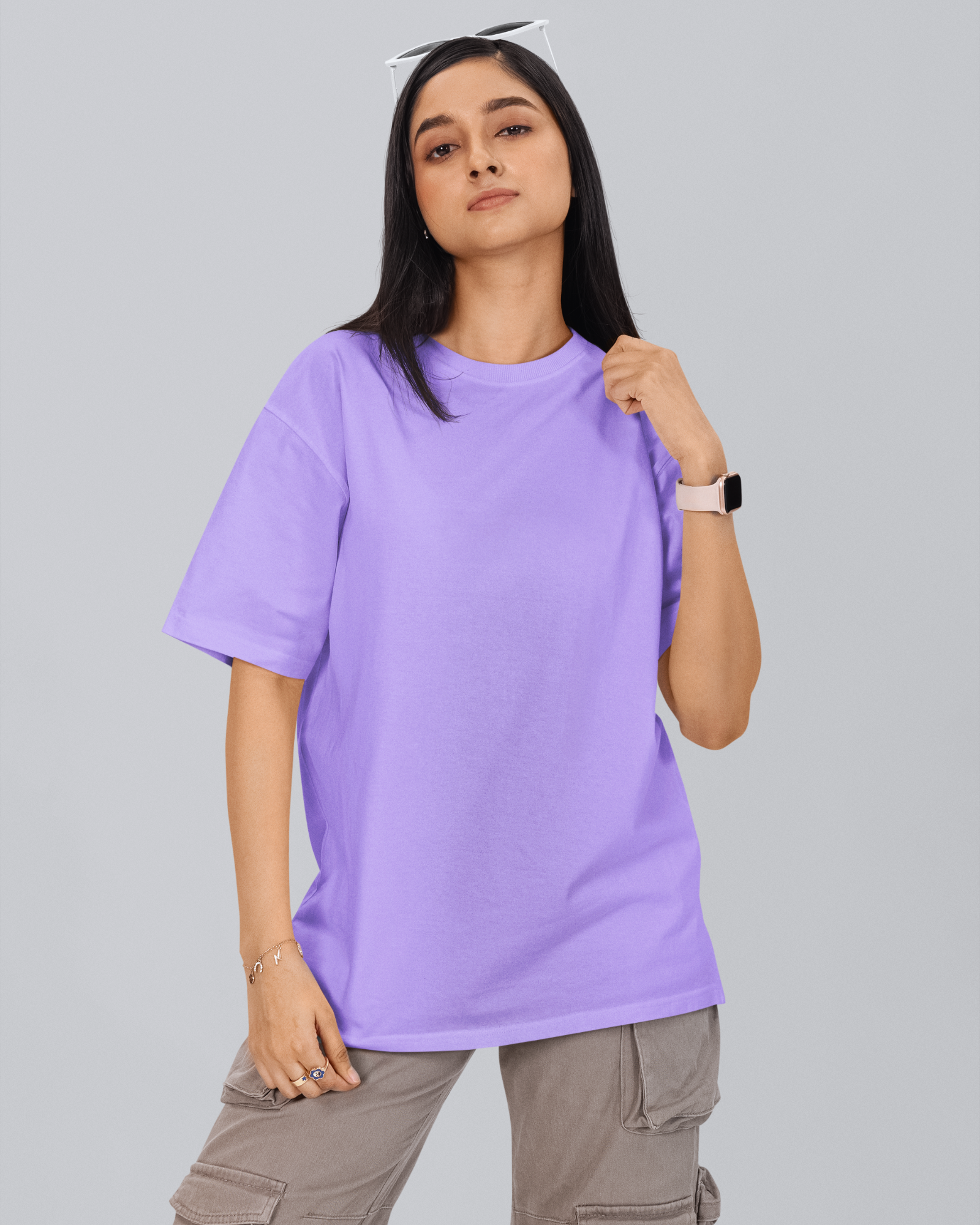 Lavender Basic Oversized T-shirt