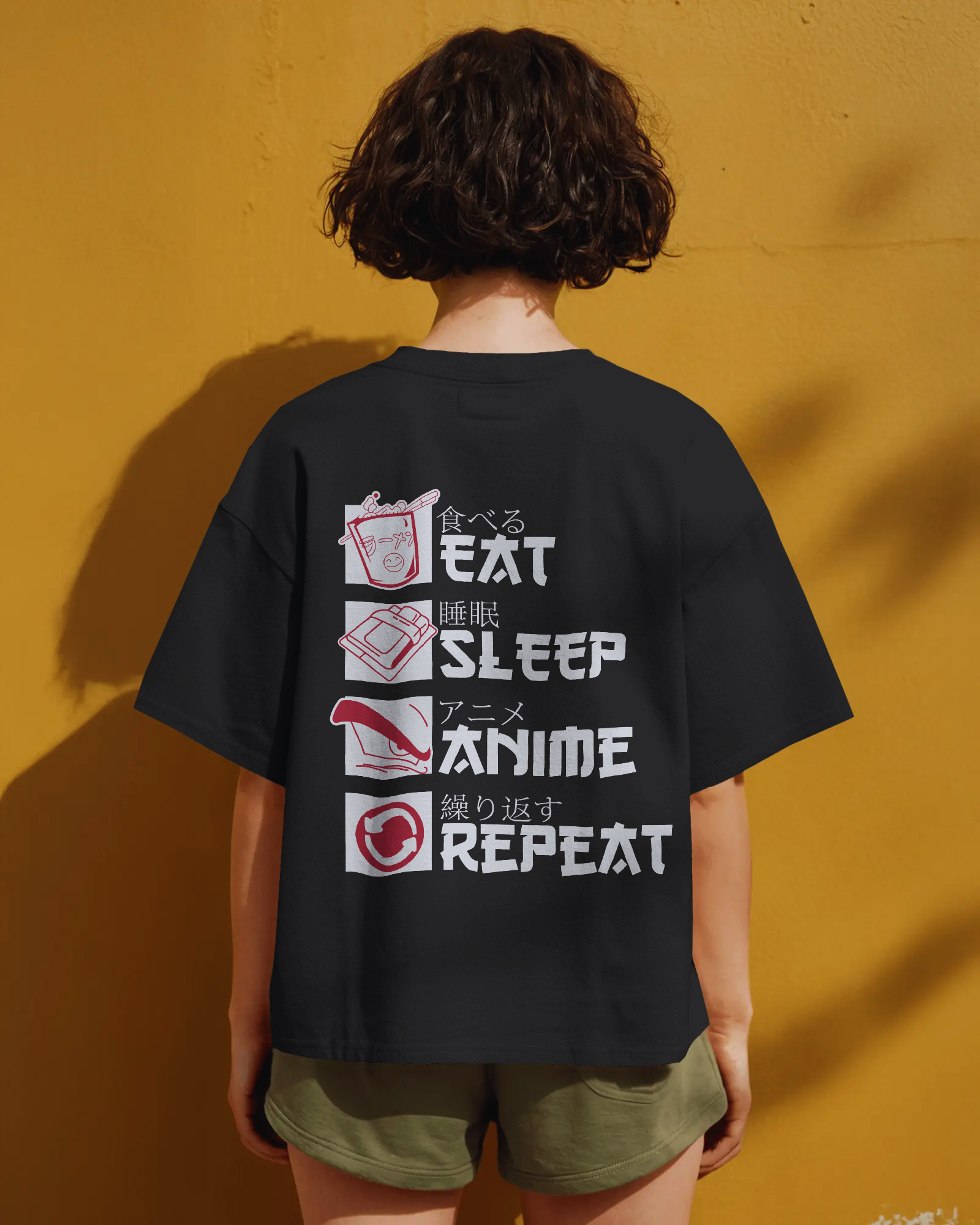 Anime Life Premium Oversized T-Shirt - Eat Sleep Watch Repeat Design