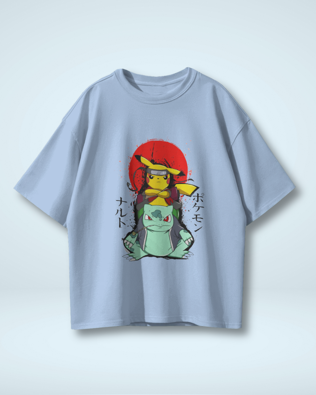 Pikachu Ruto Oversized T-shirt | Premium Pokémon Tee Featuring Pikachu & Bulbasaur