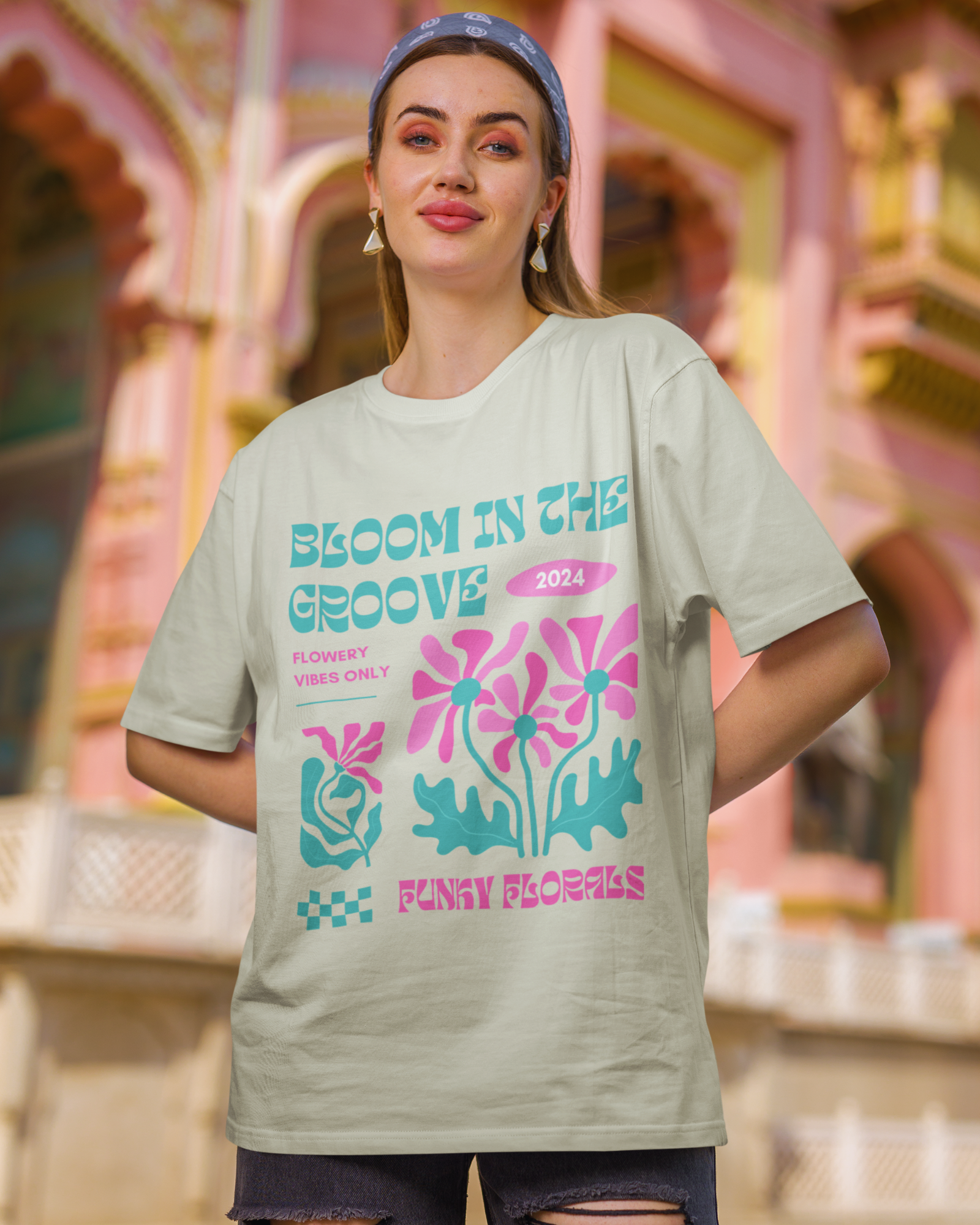Groovy Bloom Funky Florals 2024 T-shirt for Trendy Comfort – Premium Oversized Style