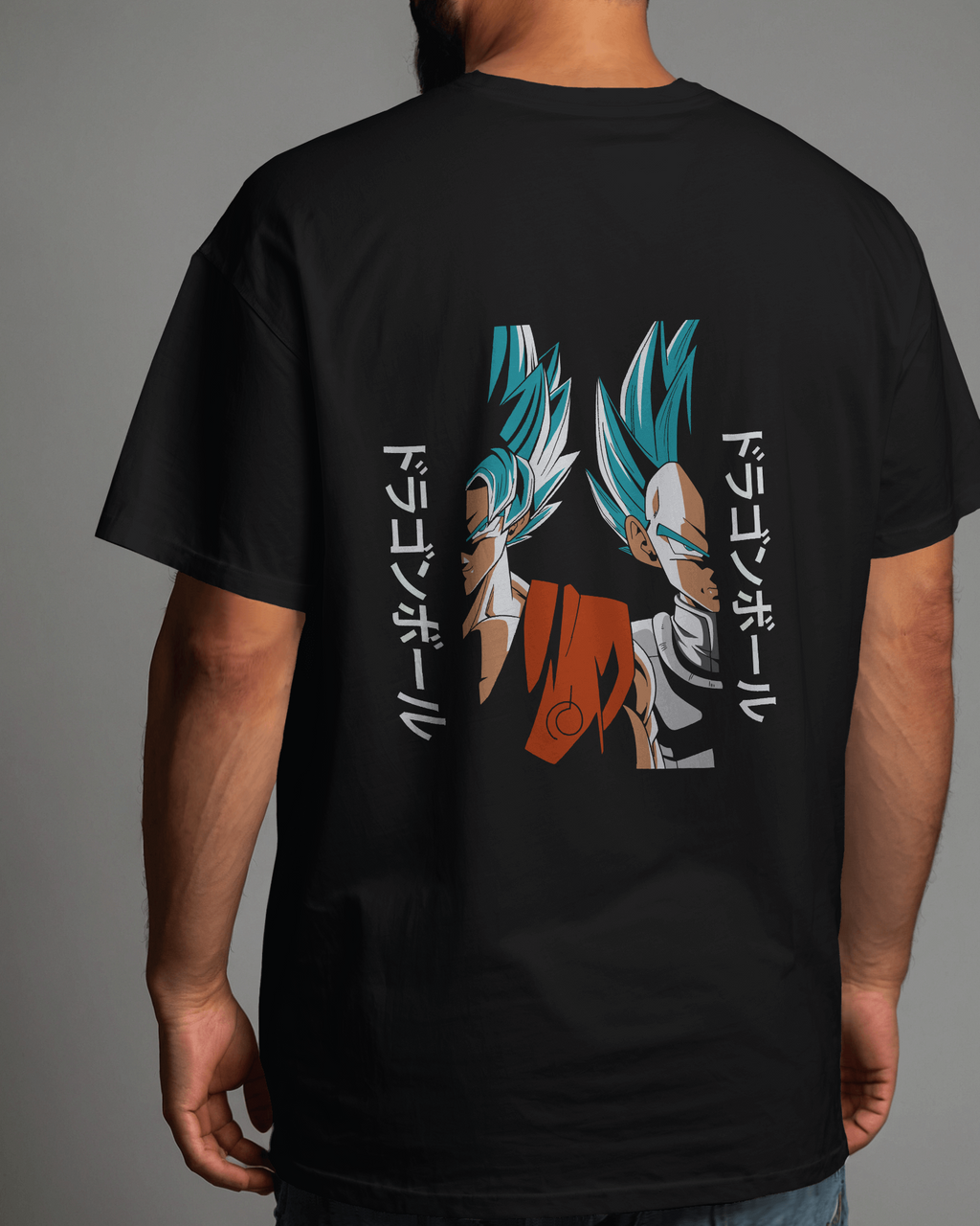 Super Saiyan Premium Oversized T-shirt: Goku and Vegeta Duo Design