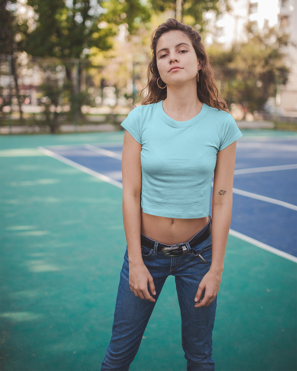 Sky Blue Crop Top