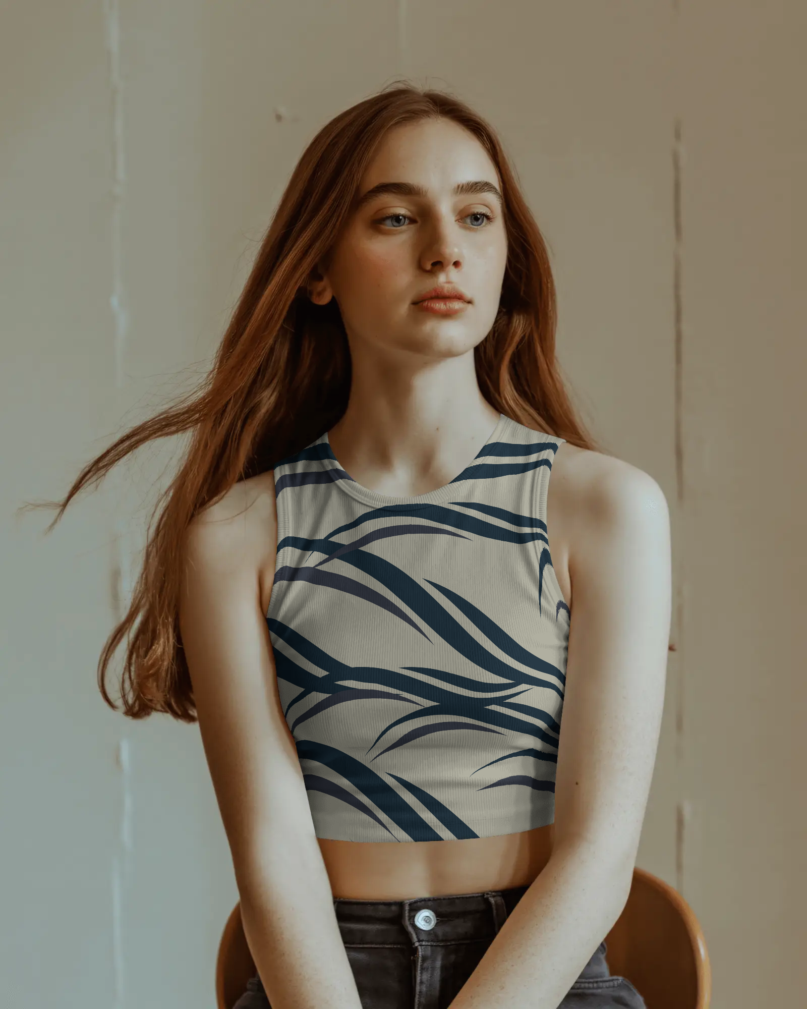 Ocean Wave Pattern Crop Top