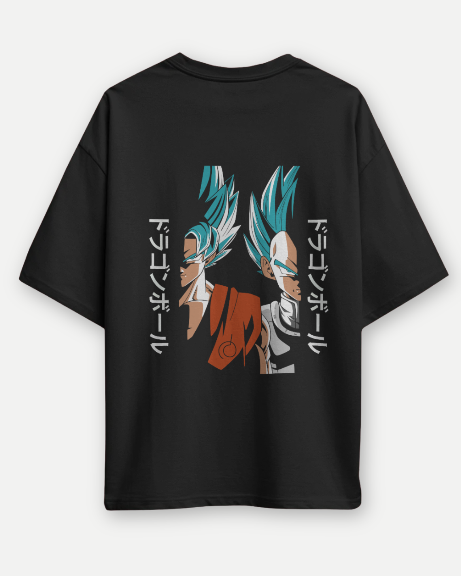 Super Saiyan Premium Oversized T-shirt: Goku and Vegeta Duo Design
