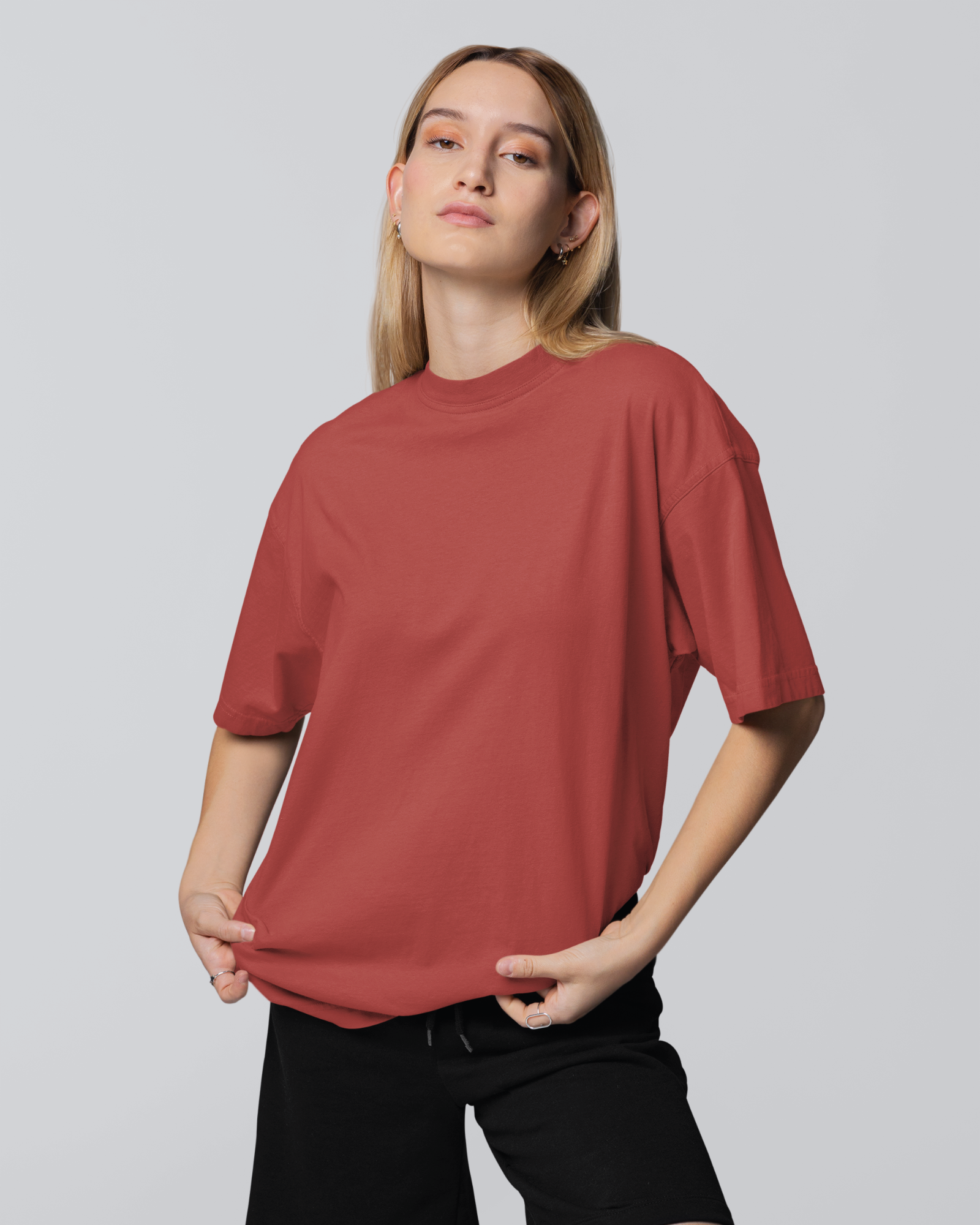 Coral Basic Oversized T-shirt
