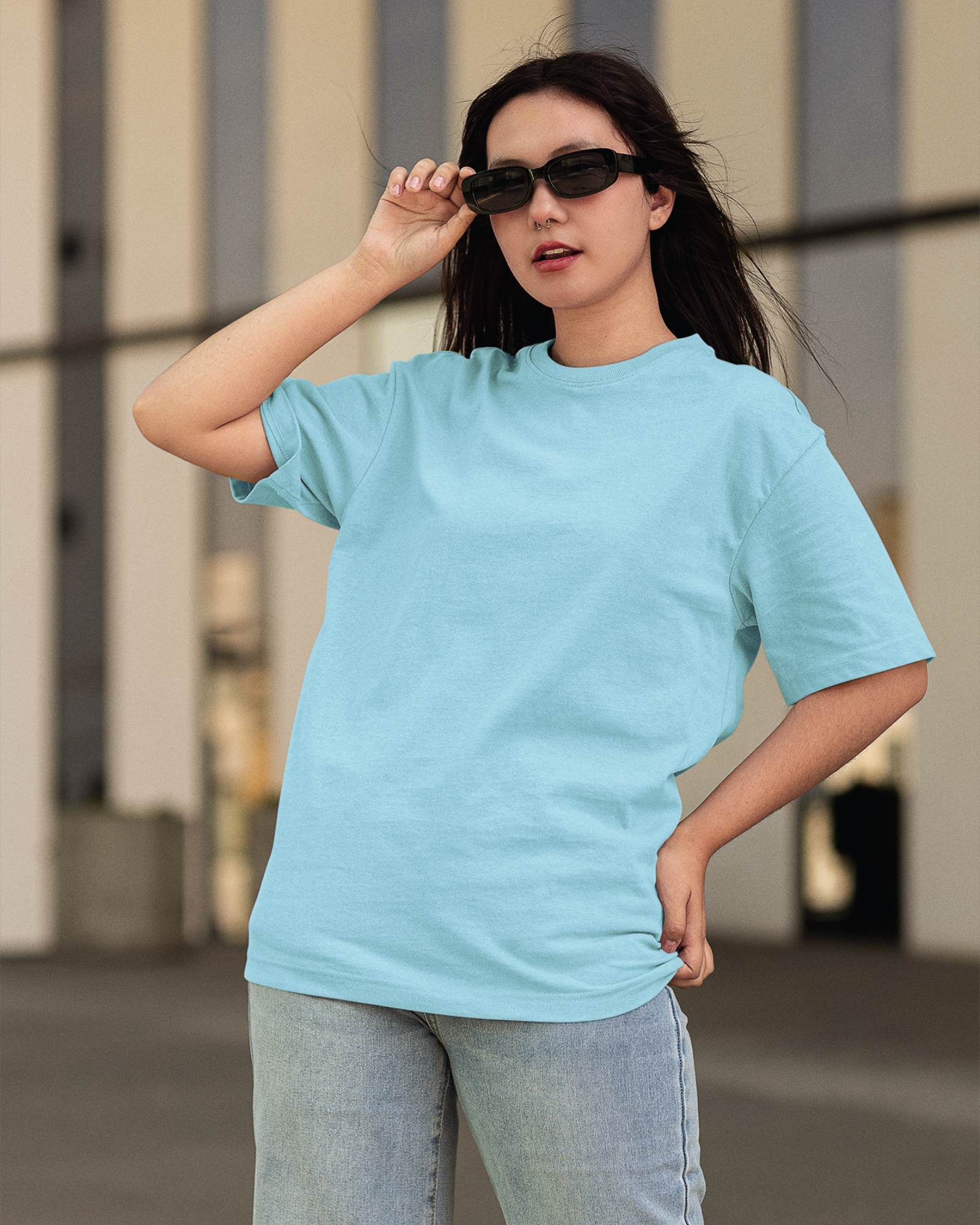 Baby Blue Basic Oversized T-shirt
