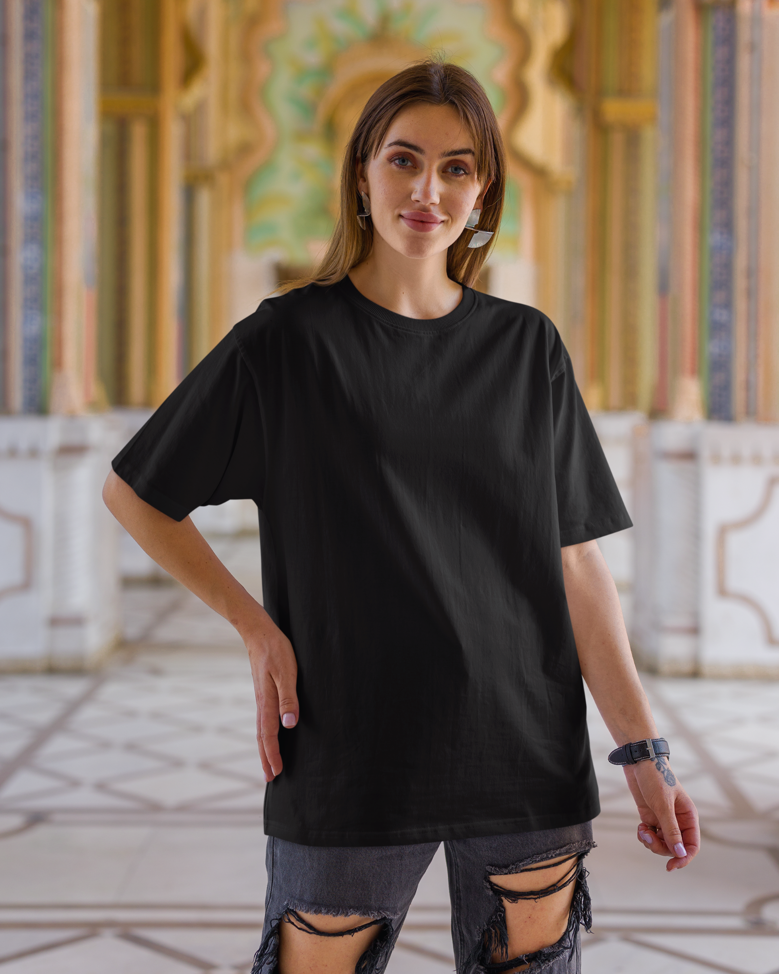 Black Basic Oversized T-shirt