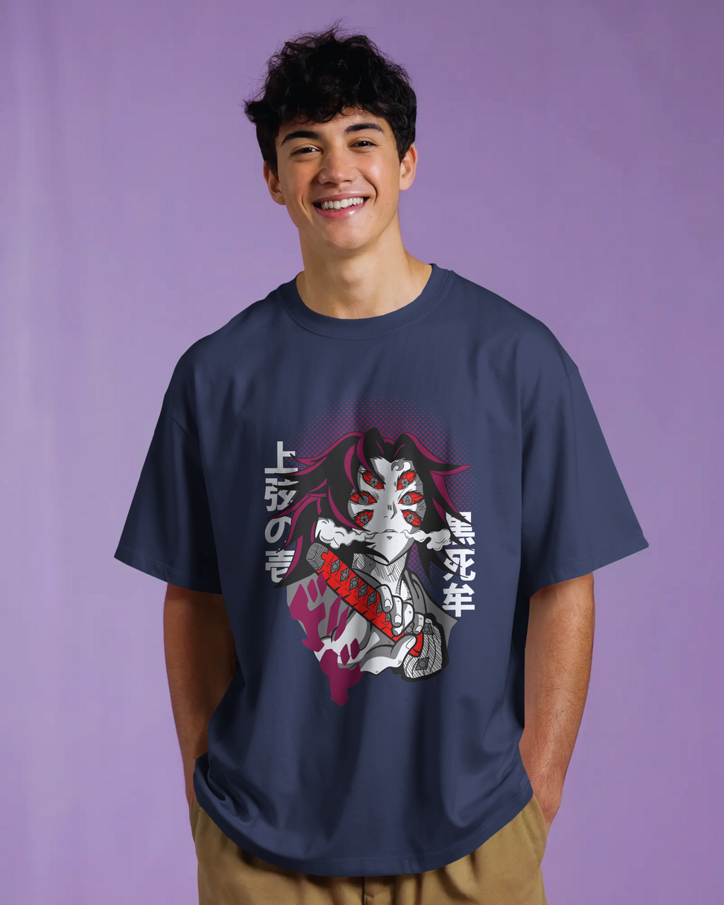 Upper Moon One Kokushibo T-shirt | Premium Oversized Demon Slayer T-Shirt