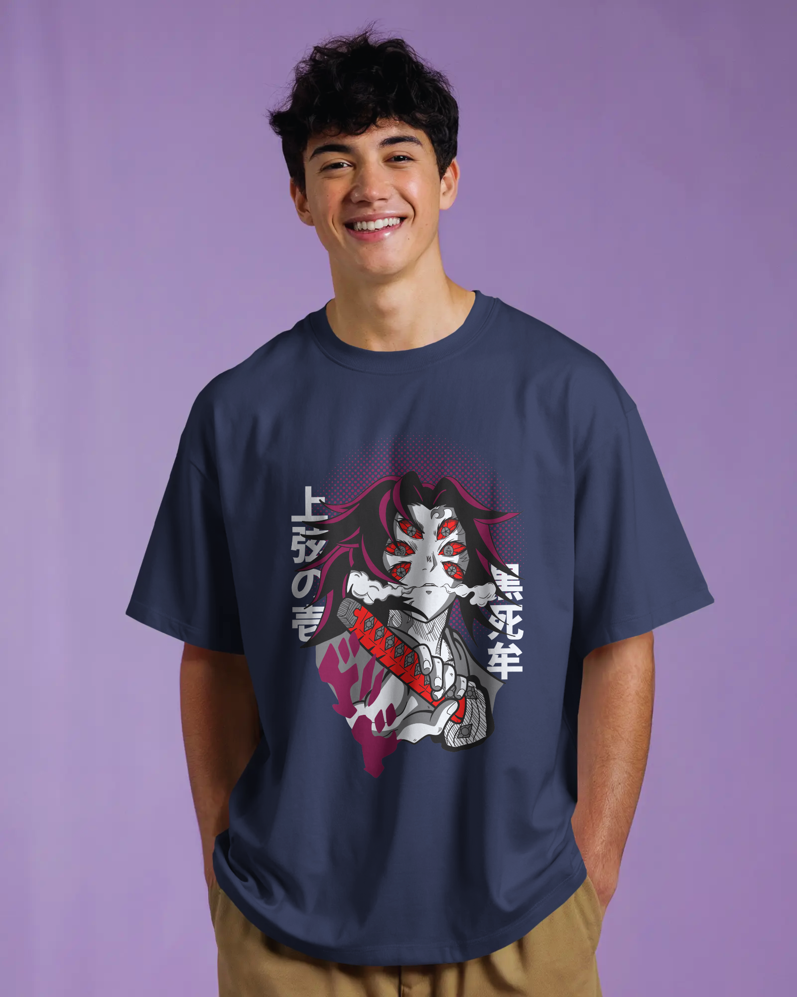 Upper Moon One Kokushibo T-shirt | Premium Oversized Demon Slayer T-Shirt