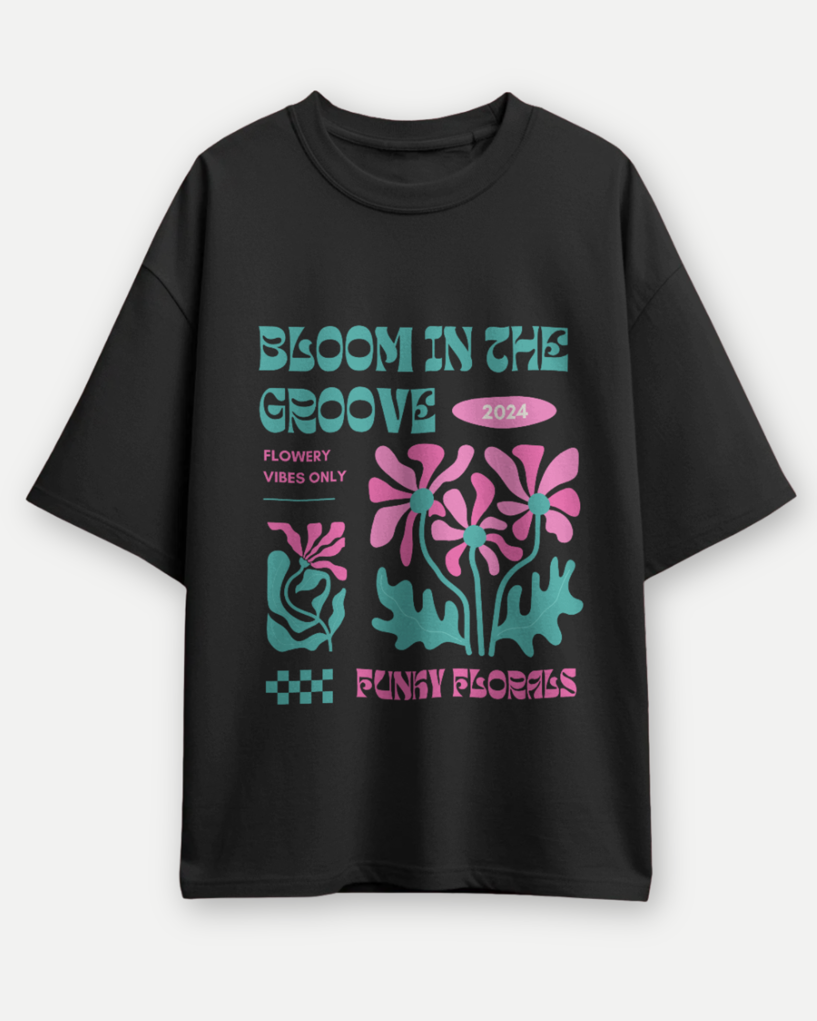 Groovy Bloom Funky Florals 2024 T-shirt for Trendy Comfort – Premium Oversized Style
