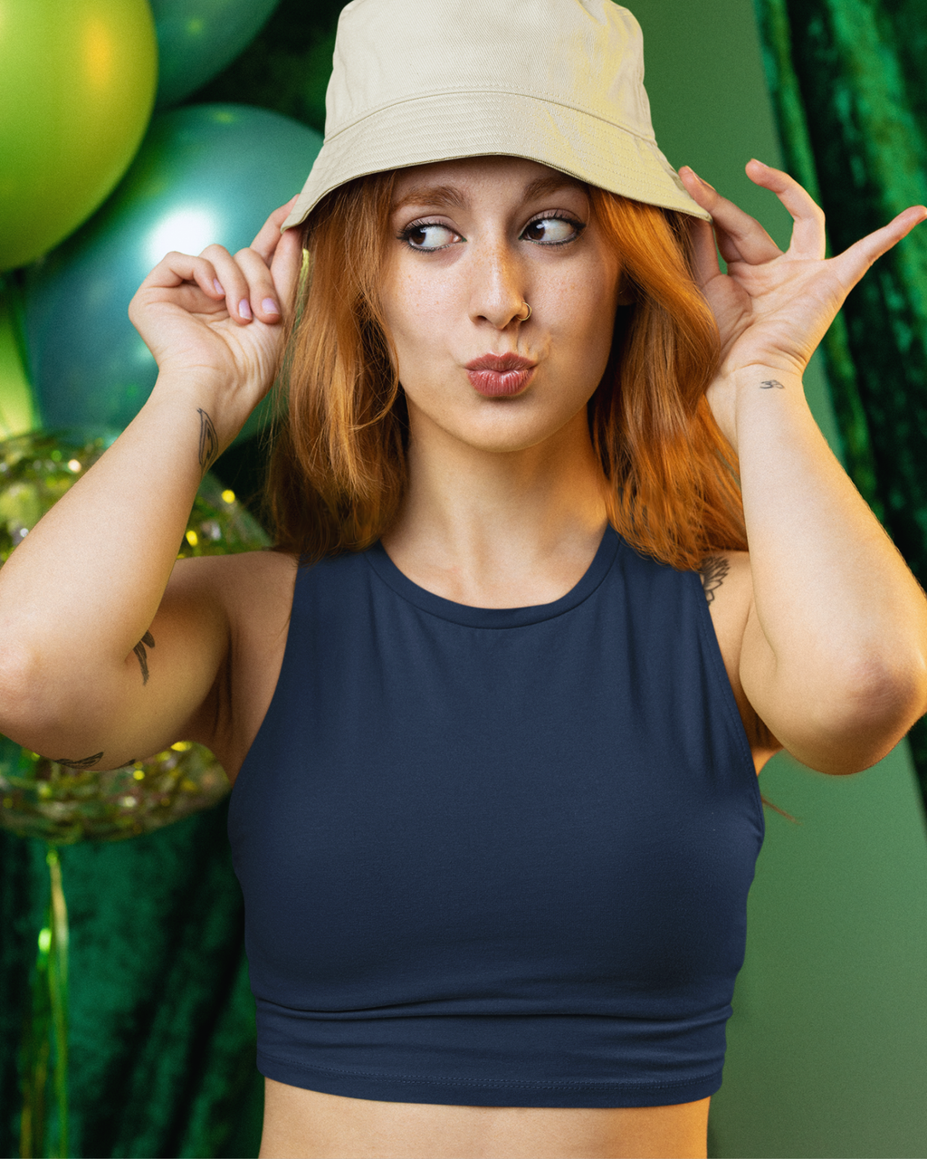 Royal Blue Crop Tank Top