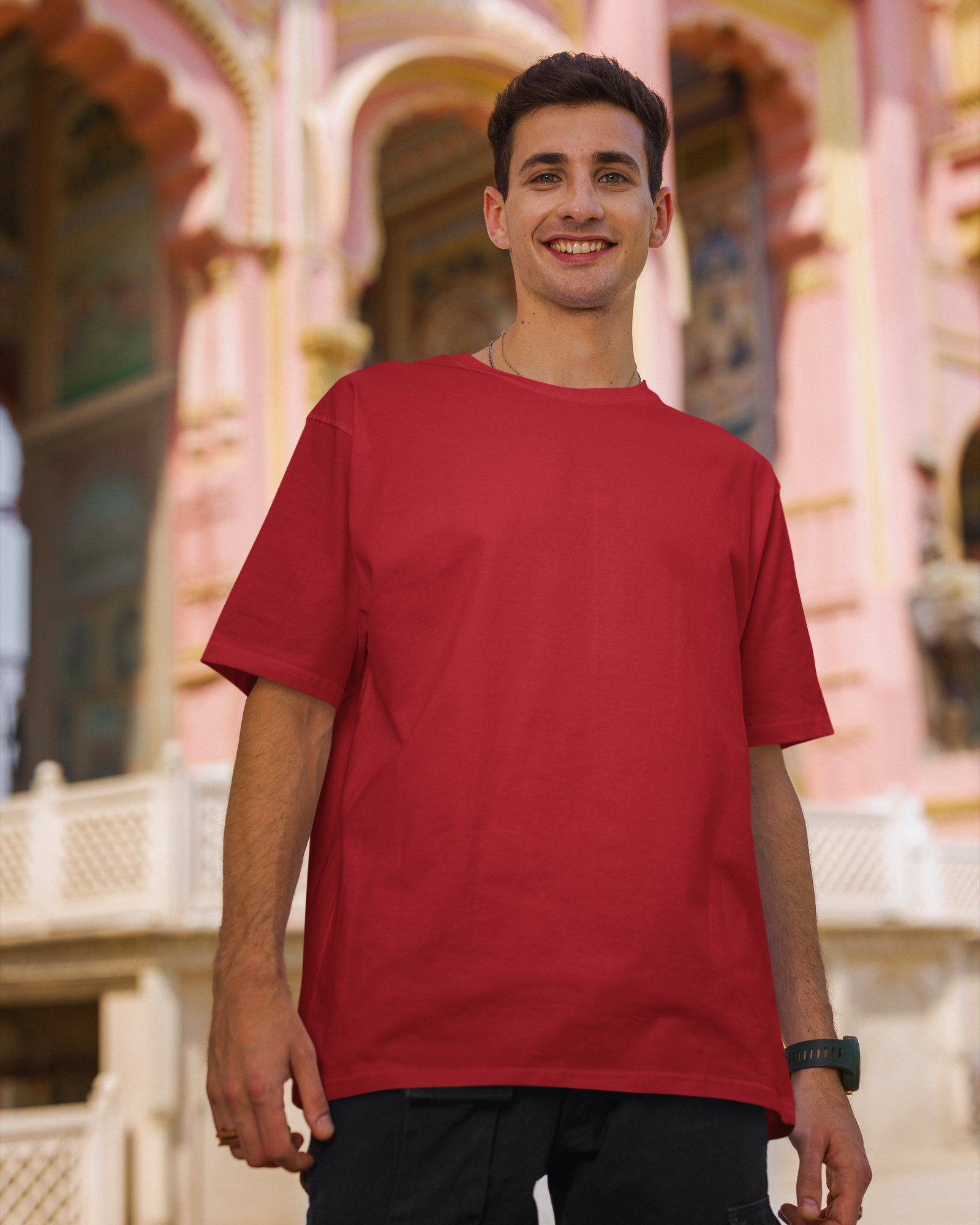 Red Basic Oversized T-Shirt
