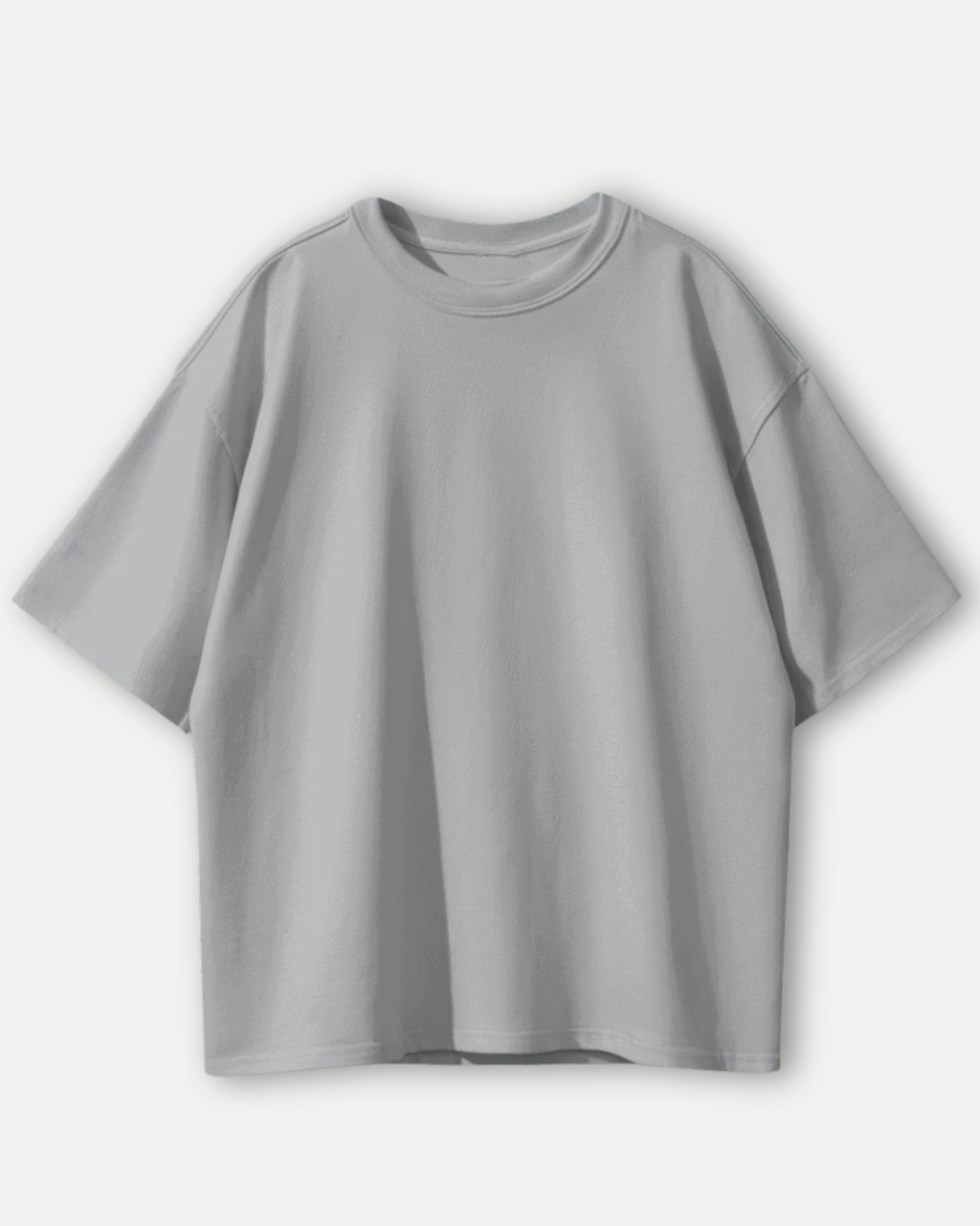 Grey Melange Basic Oversized T-shirt