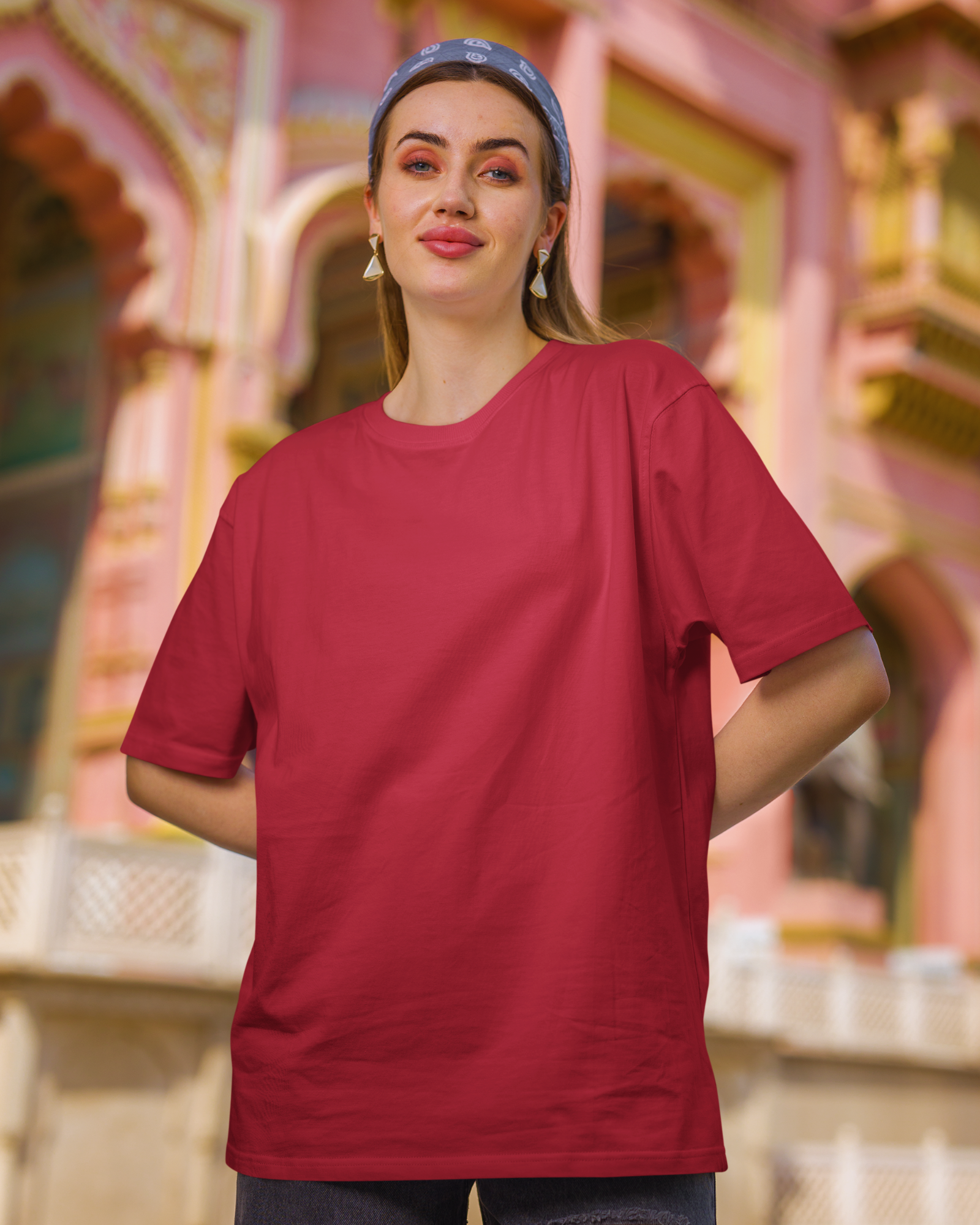 Red Basic Oversized T-Shirt