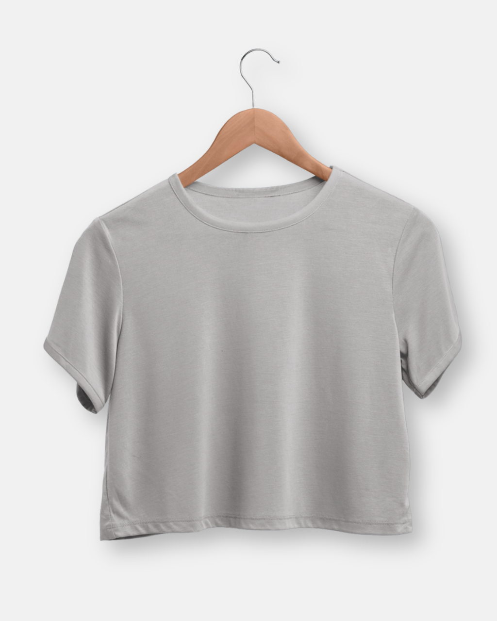 Grey Melange Crop Top