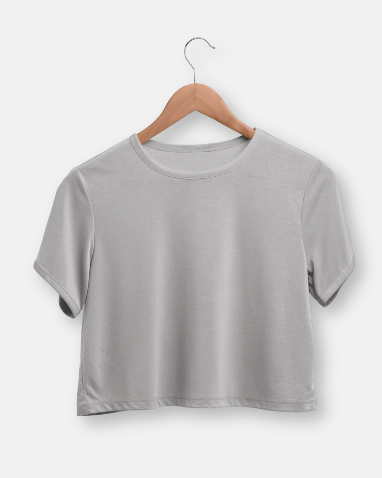 Grey Melange Crop Top