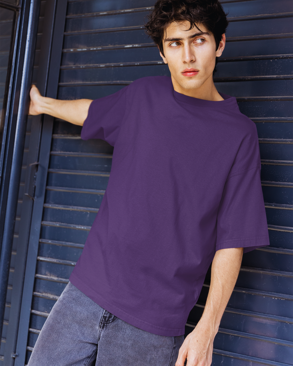 Purple Basic Oversized T-Shirt