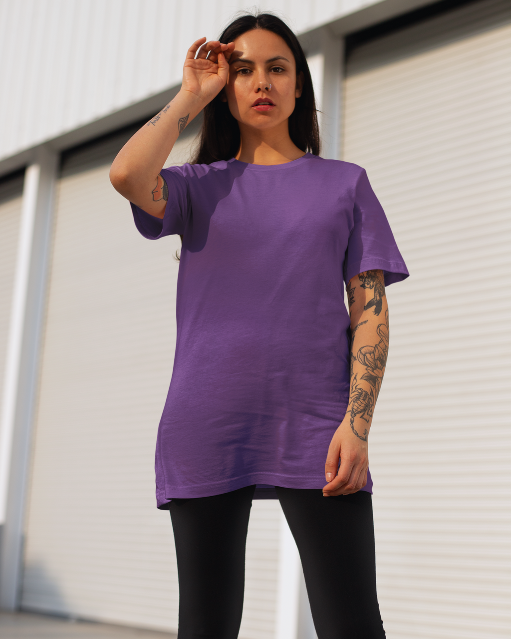 Purple Basic Oversized T-Shirt
