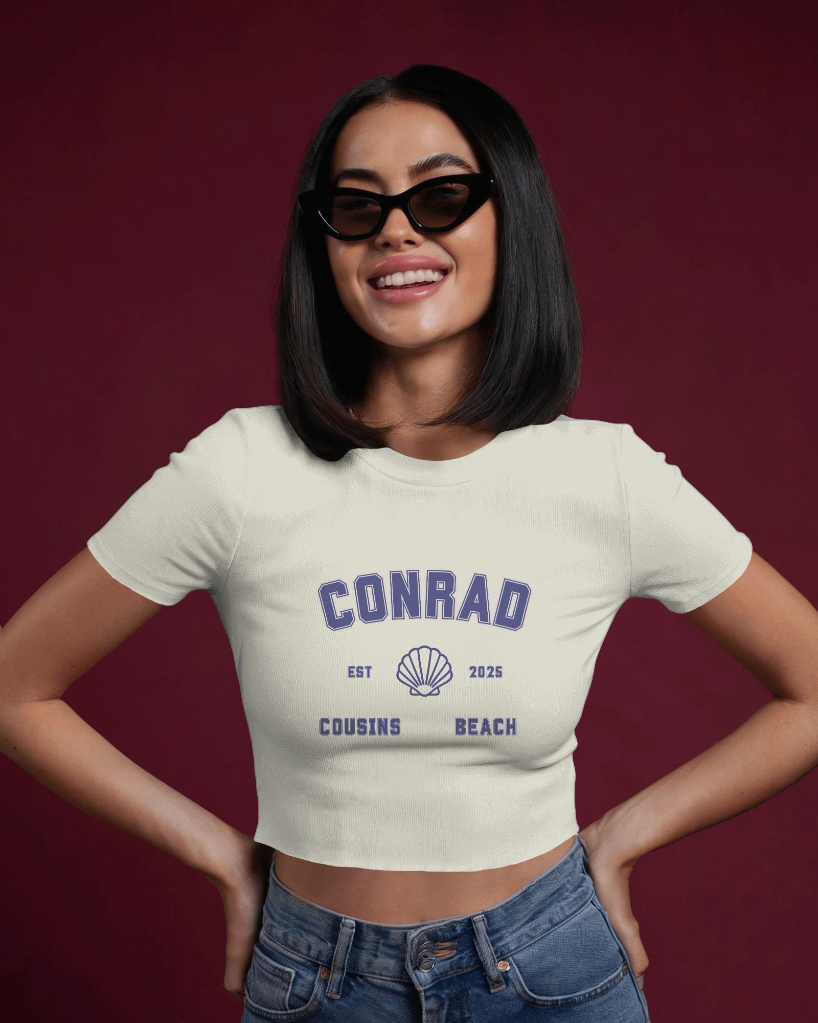 Conrad Cousins Beach Varsity Crop Top