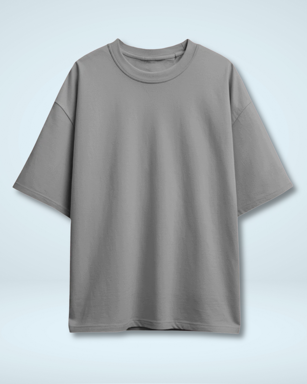 Grey Melange Basic Oversized T-shirt