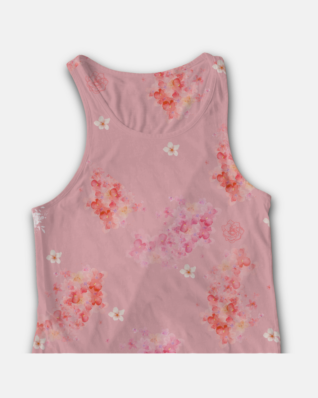 Dusty Rose Crop Top with Ditsy Floral Design