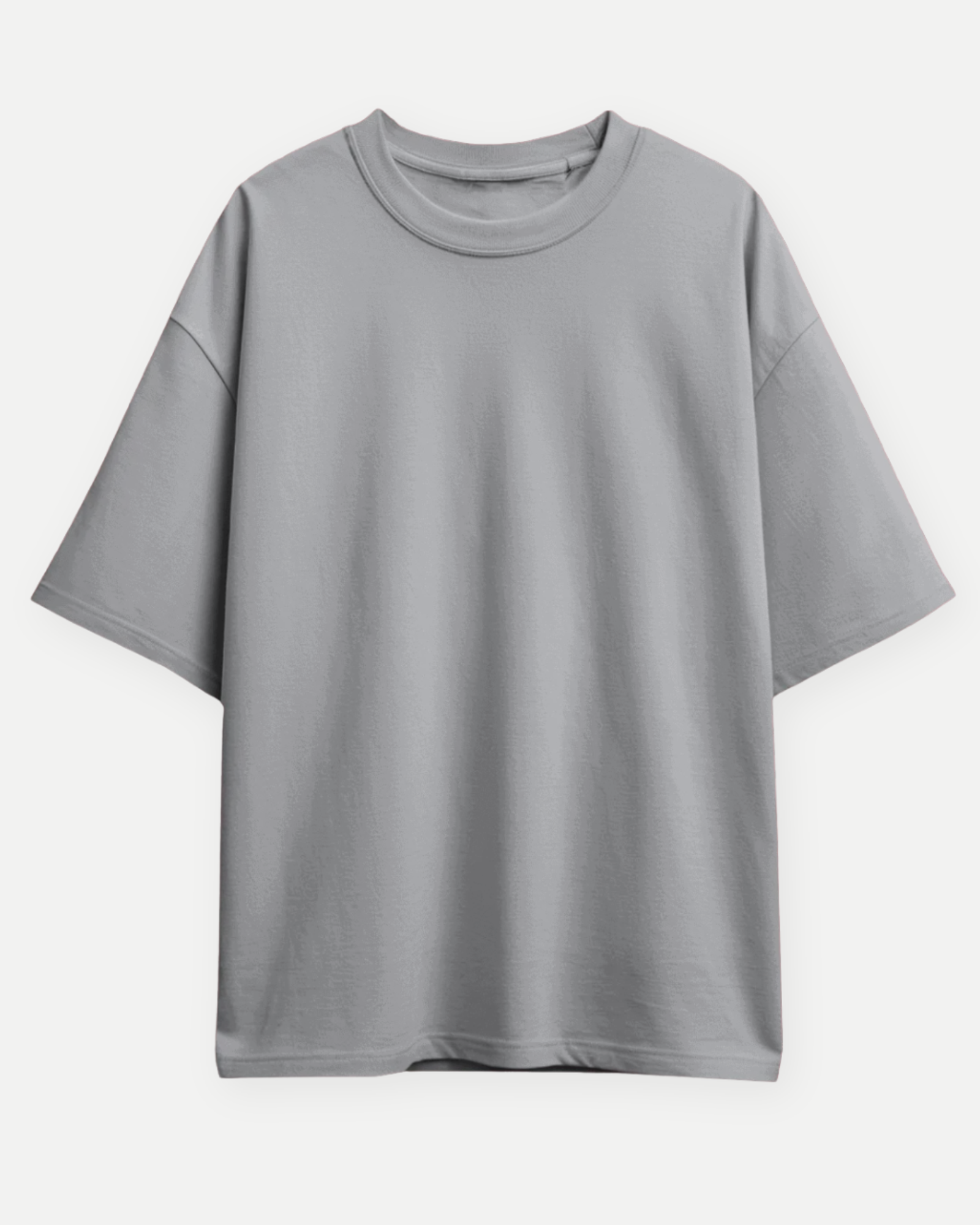 Grey Melange Basic Oversized T-shirt
