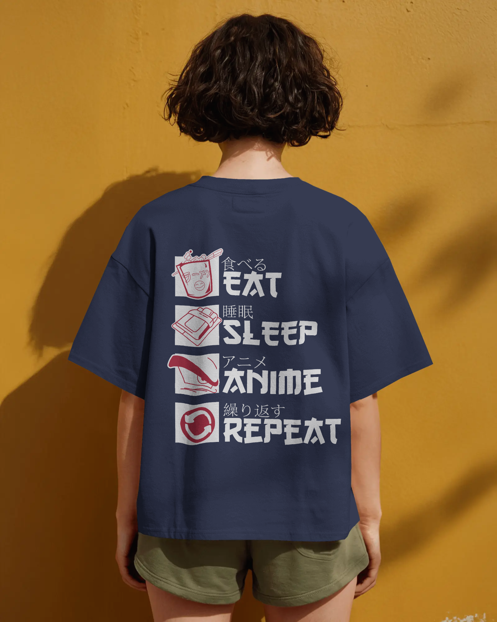 Anime Life Premium Oversized T-Shirt - Eat Sleep Watch Repeat Design