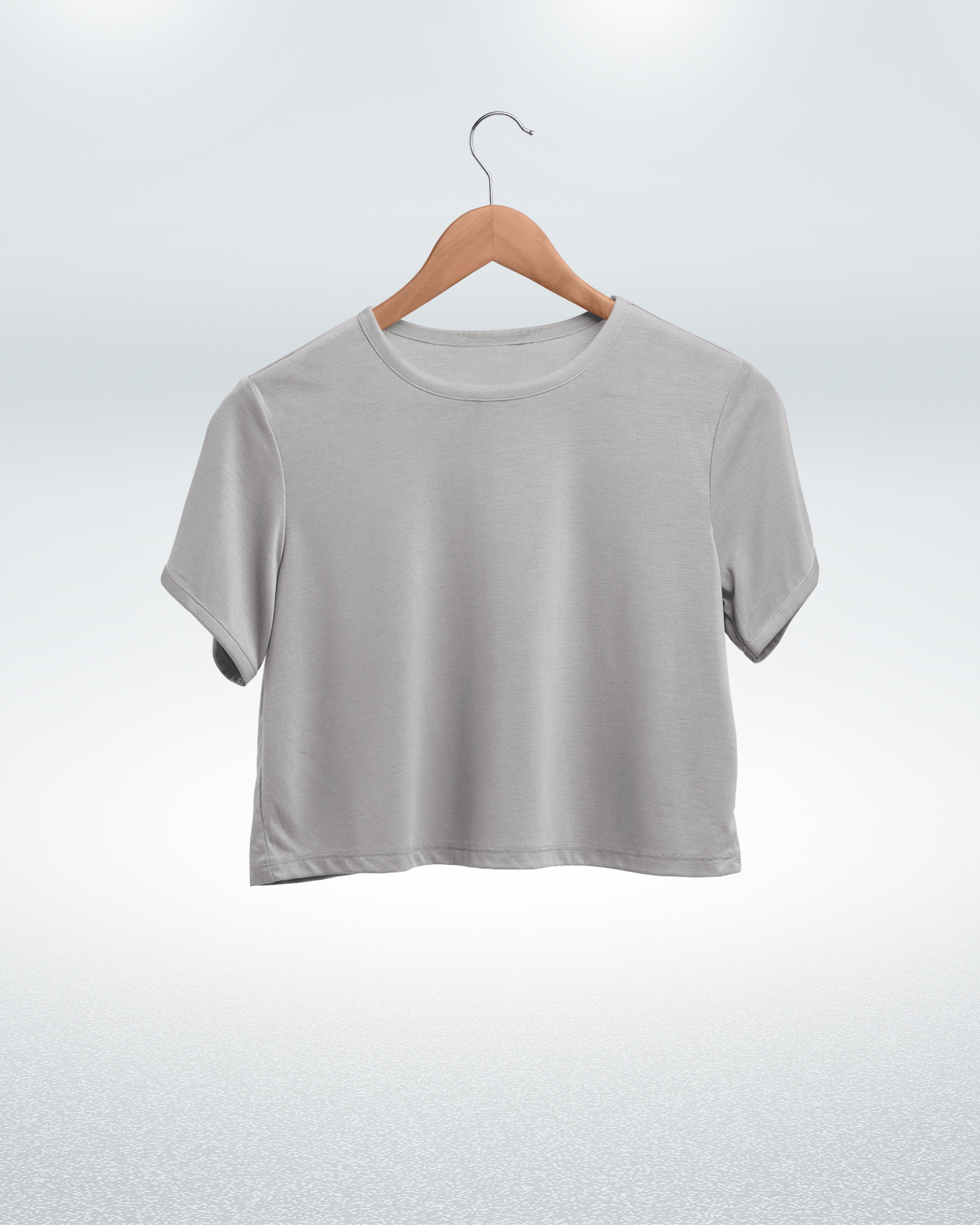 Grey Melange Crop Top