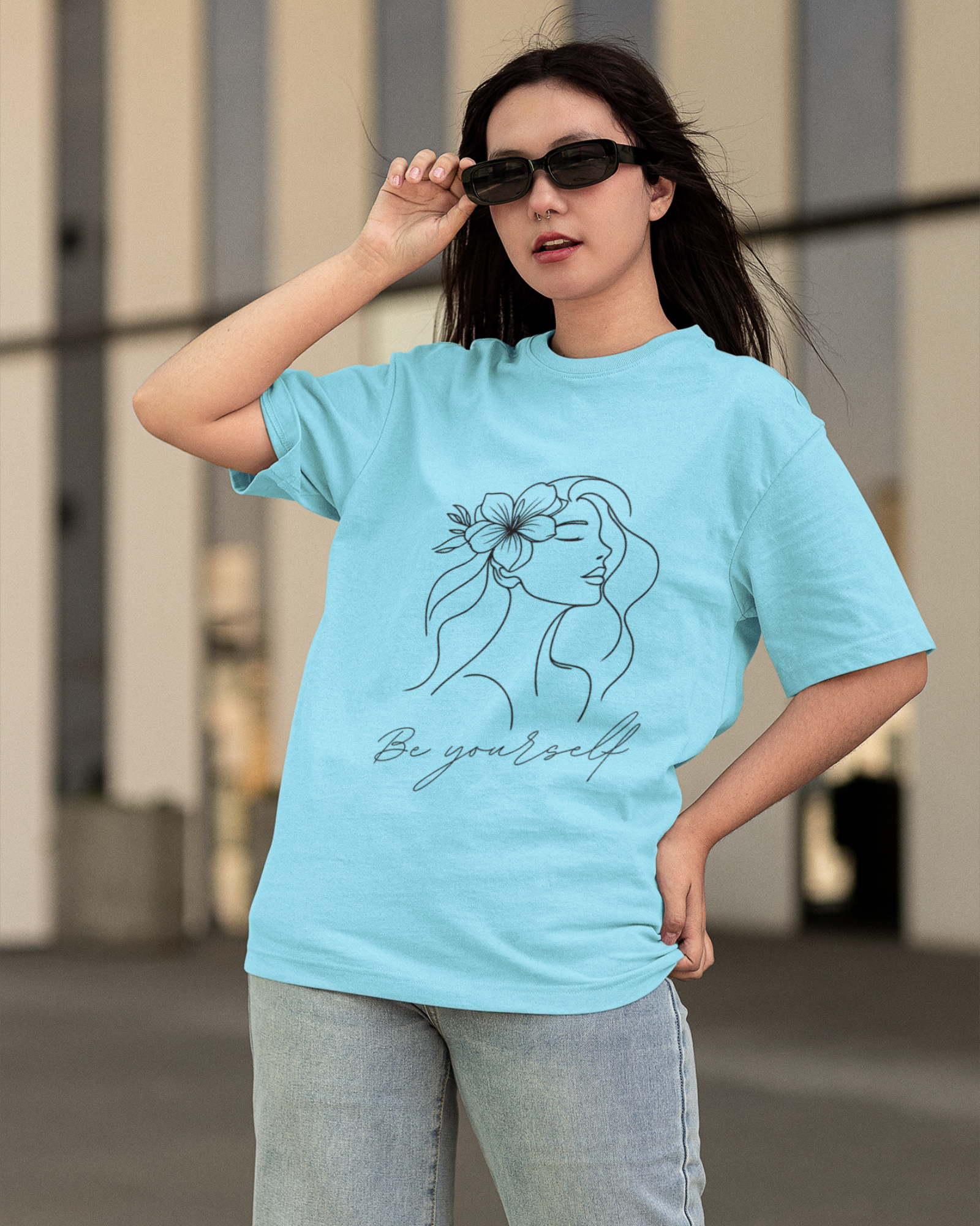 Floral Muse Be Yourself Oversized T-shirt - Premium Comfort and Style - Dorcus Wear