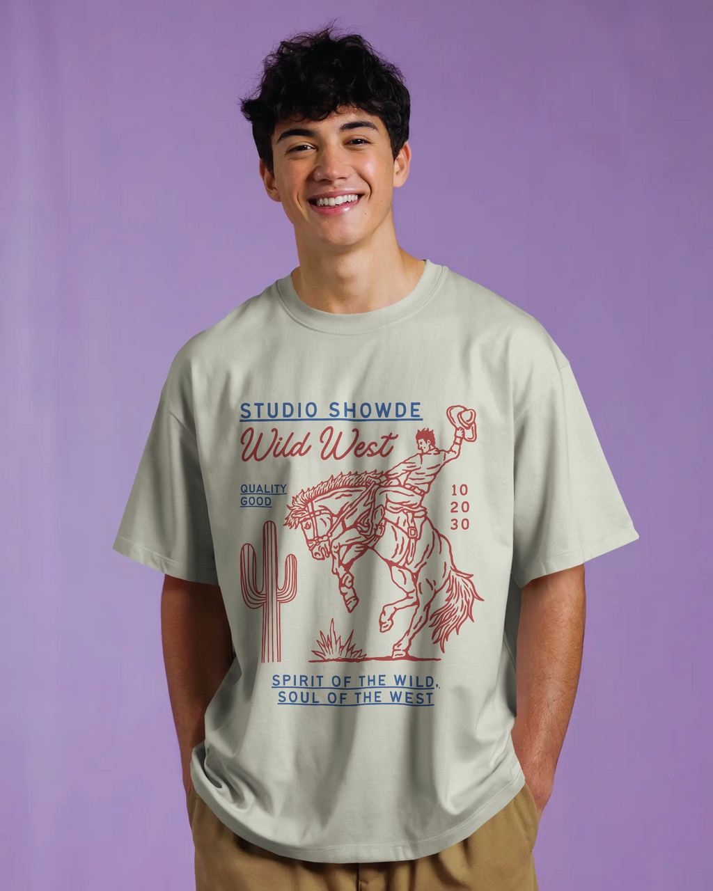 Retro Cowboy Premium Oversized T-Shirt