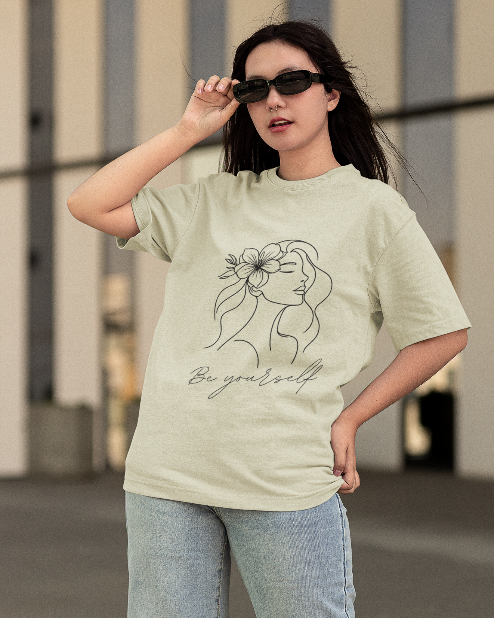 Floral Muse Be Yourself Oversized T-shirt - Premium Comfort and Style - Dorcus Wear