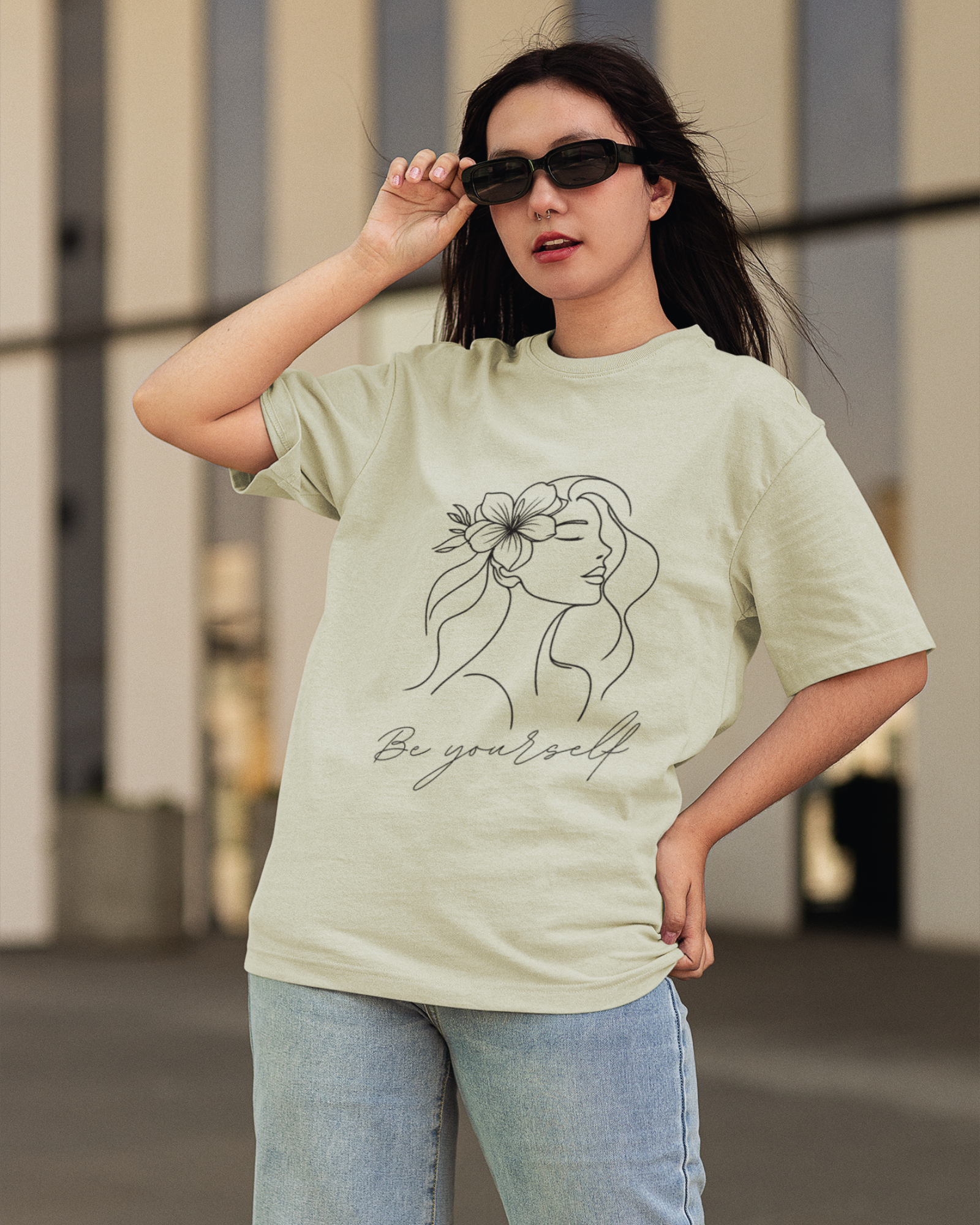 Floral Muse Be Yourself Oversized T-shirt - Premium Comfort and Style