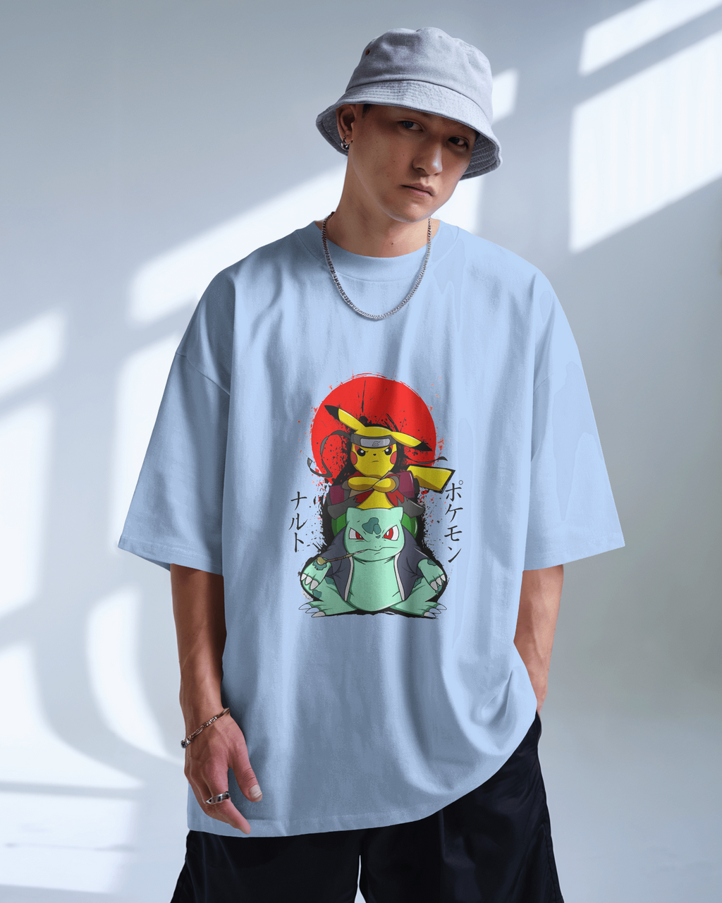 Pikachu Ruto Oversized T-shirt | Premium Pokémon Tee Featuring Pikachu & Bulbasaur