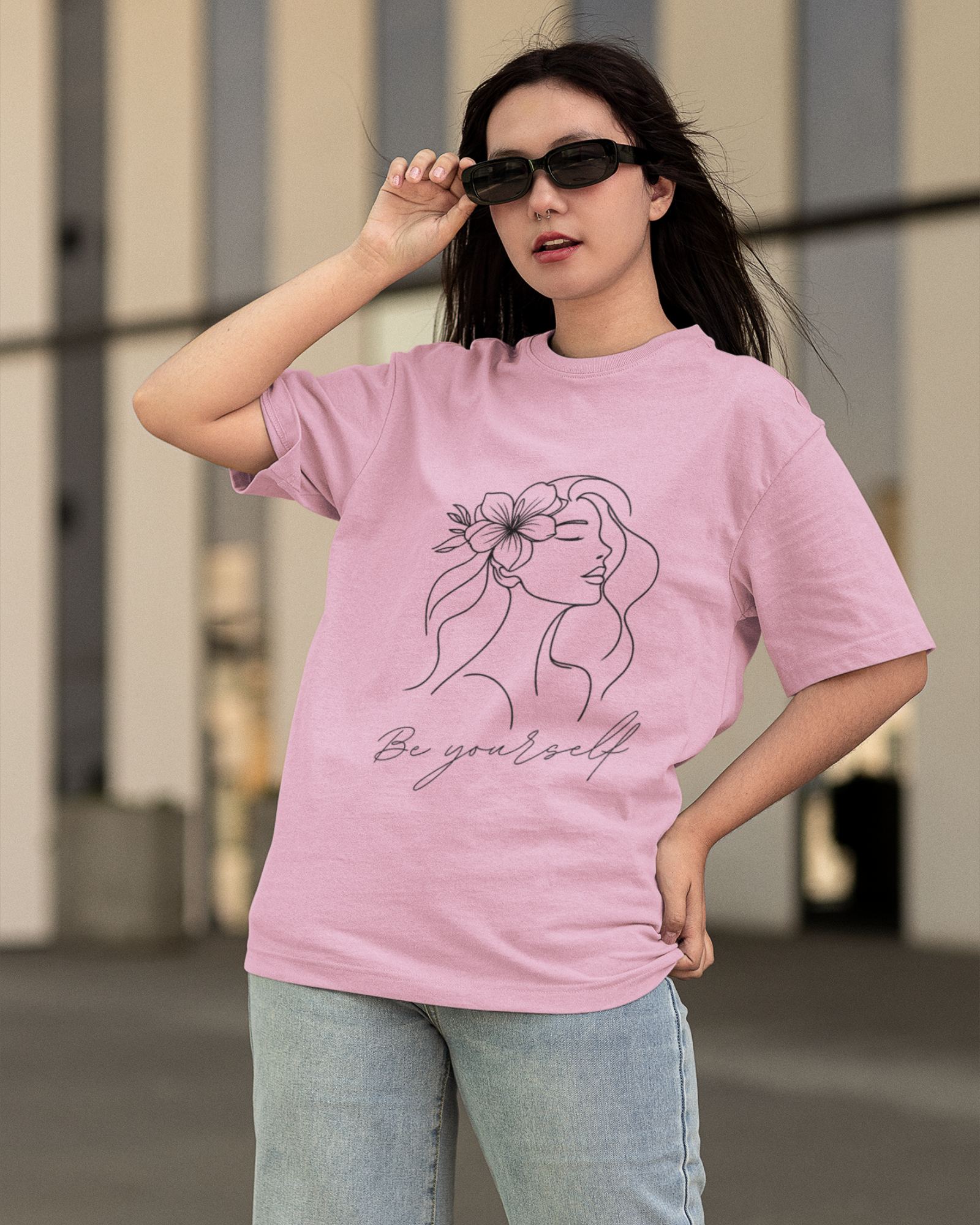 Floral Muse Be Yourself Oversized T-shirt - Premium Comfort and Style - Dorcus Wear