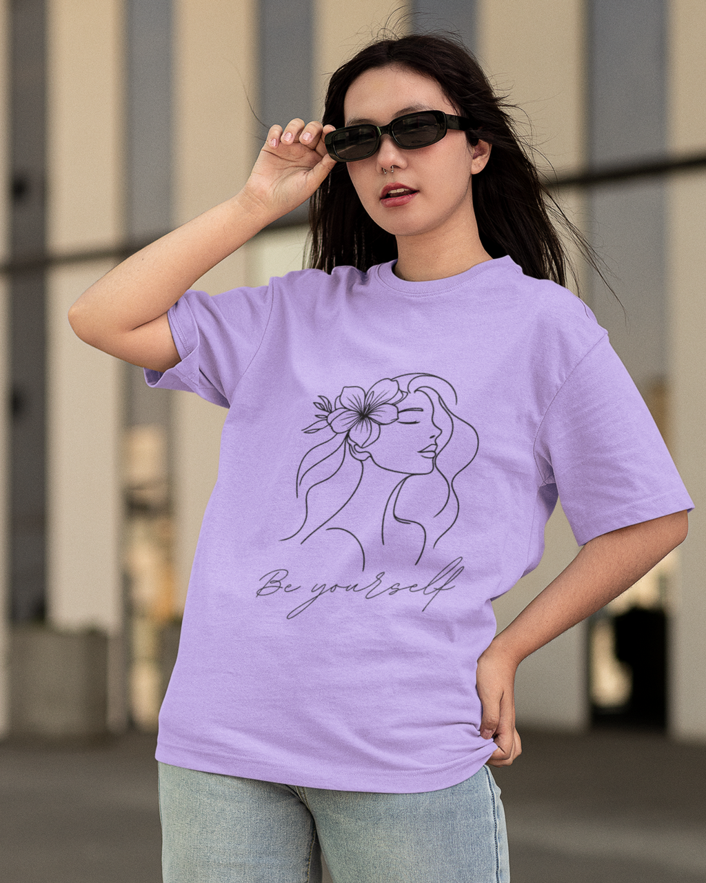 Floral Muse Be Yourself Oversized T-shirt - Premium Comfort and Style - Dorcus Wear