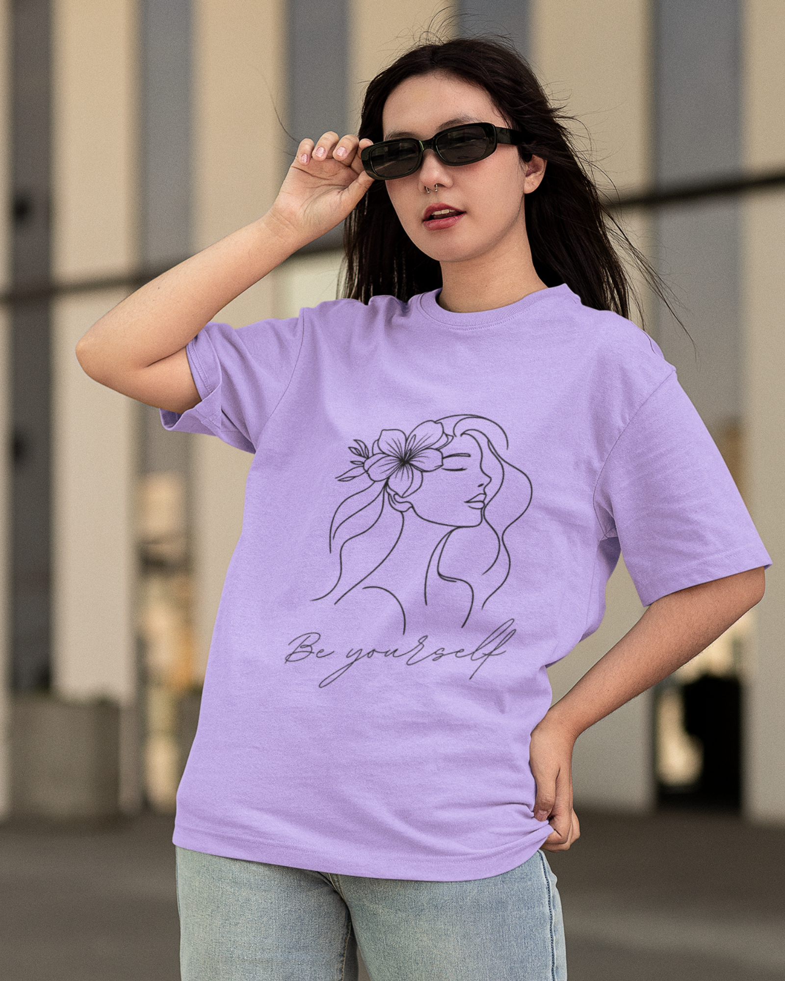 Floral Muse Be Yourself Oversized T-shirt - Premium Comfort and Style - Dorcus Wear
