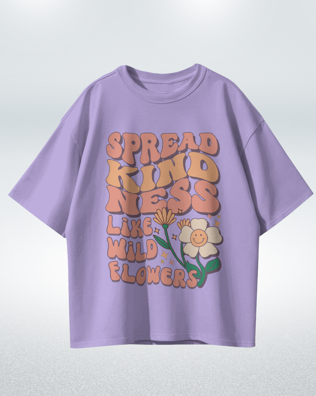 Wildflower Kindness Premium Oversized T-shirt - Retro Bloom Edition - Dorcus Wear