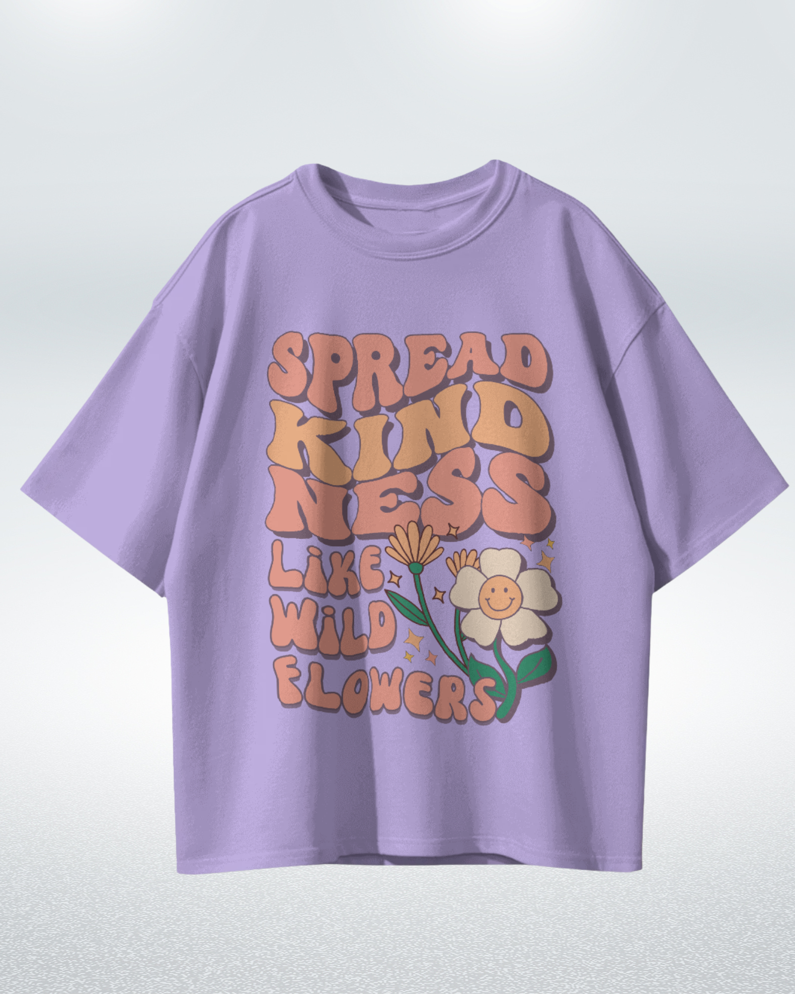 Wildflower Kindness Premium Oversized T-shirt - Retro Bloom Edition - Dorcus Wear