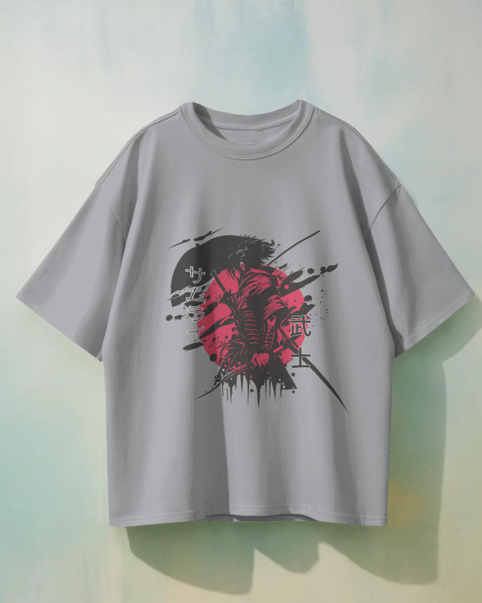 Red & Black Silent But Deadly Samurai Oversized T-shirt - Dorcus Wear