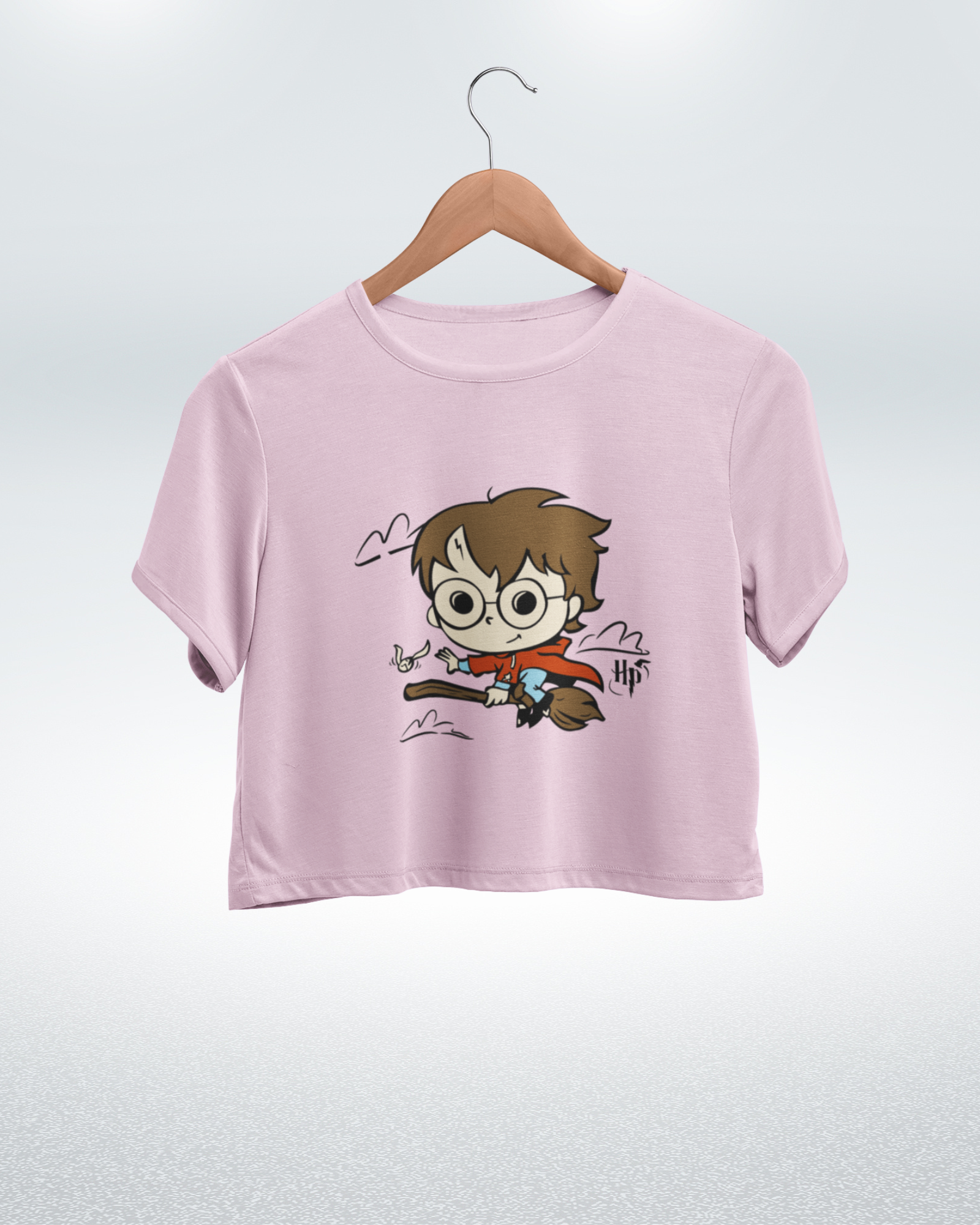 Harry Potter Flying on Broomstick Harry Potter Crop Top - Dorcus Wear