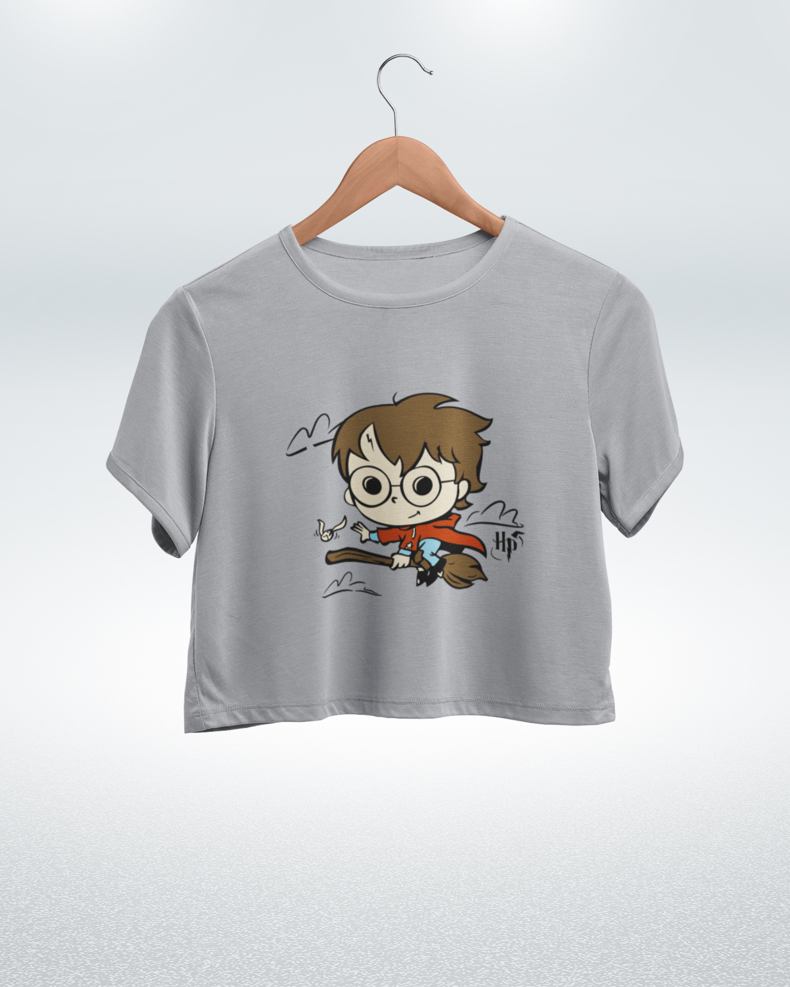 Harry Potter Flying on Broomstick Harry Potter Crop Top - Dorcus Wear